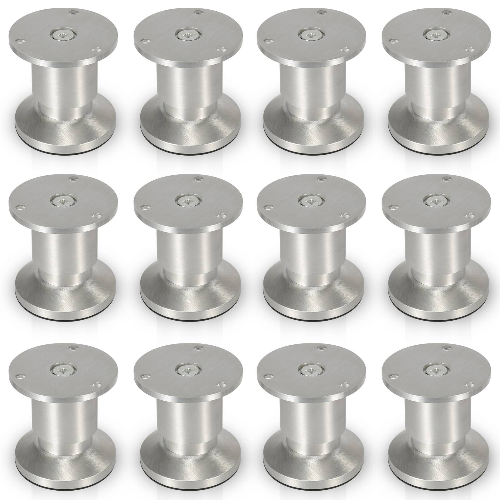 12er Set Möbelfüße Tischbein Set Sofafüße Möbelbeine Bettstützen Sofafüße Schrankfuß Möbelbeine Alu 4x80mm