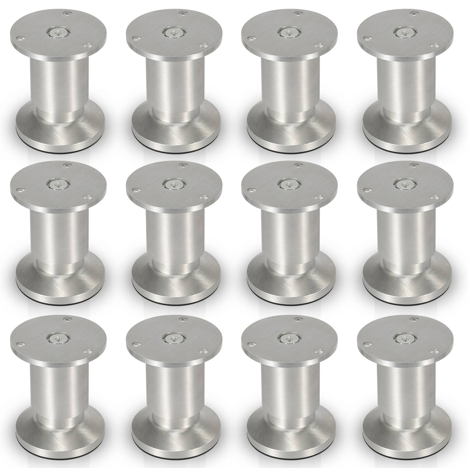 12er Set Möbelfüße Tischbein Set Sofafüße Möbelbeine Bettstützen Sofafüße Schrankfuß Möbelbeine Alu 4x100mm