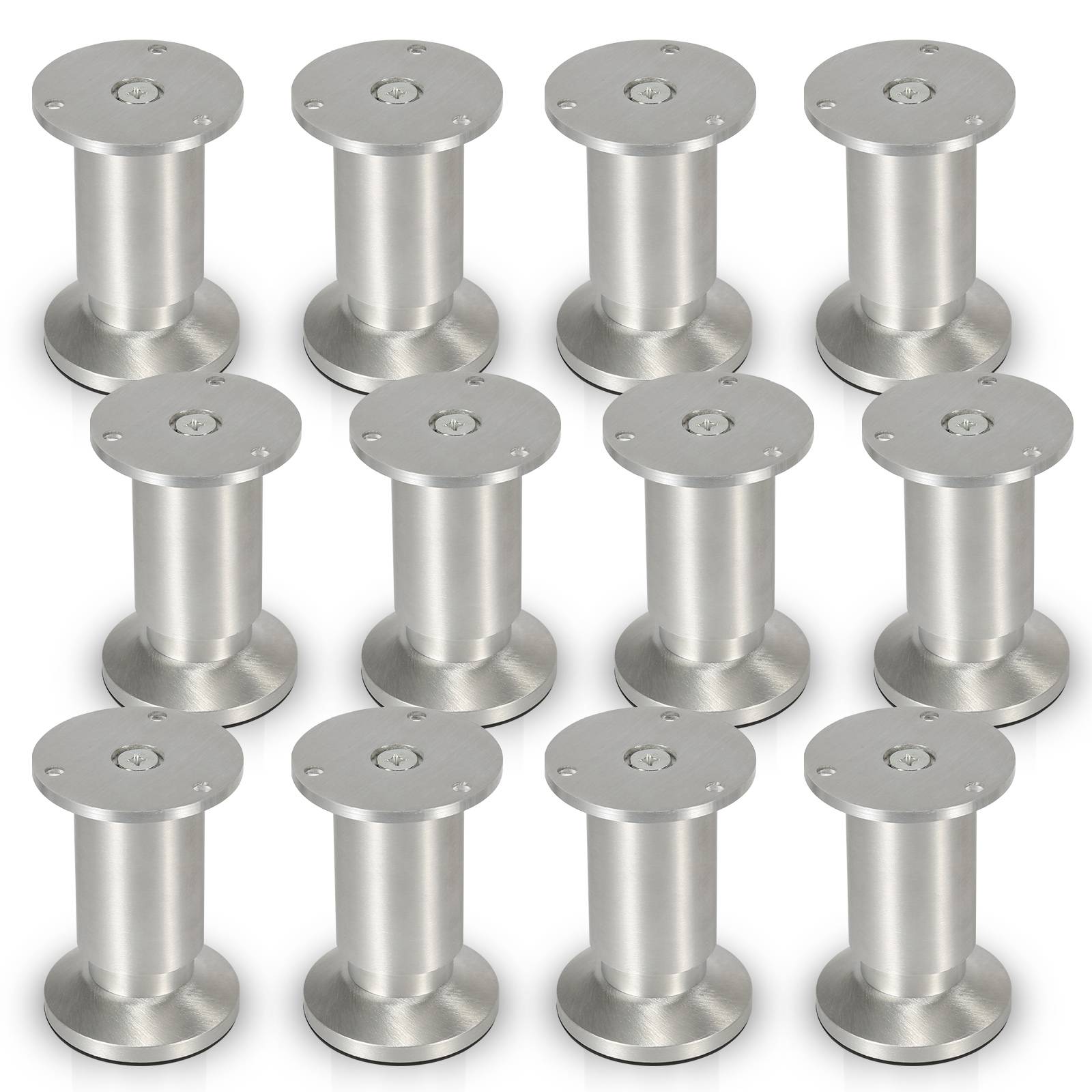 12er Set Möbelfüße Tischbein Set Sofafüße Möbelbeine Bettstützen Sofafüße Schrankfuß Möbelbeine Alu 4x120mm