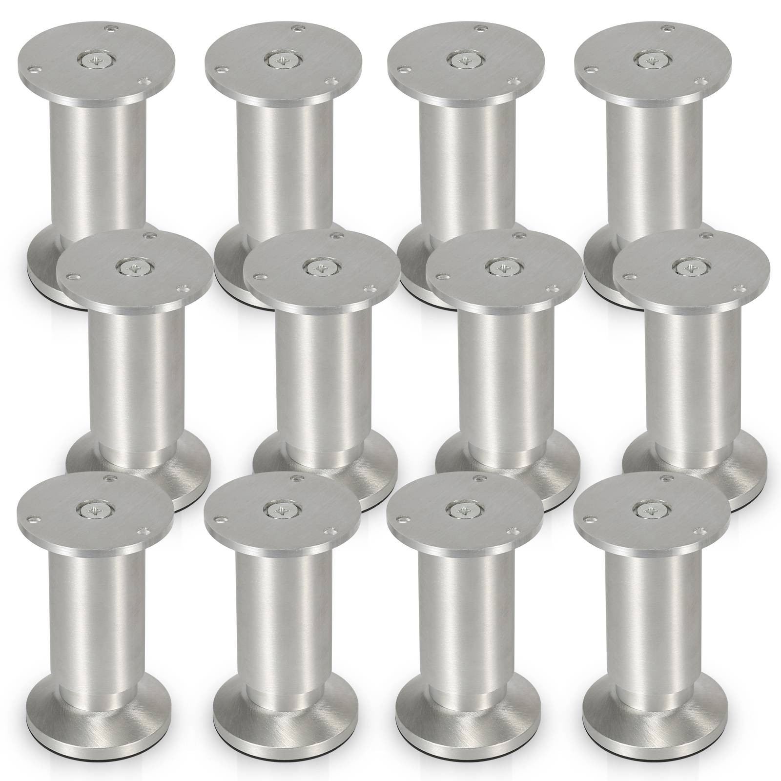 12er Set Möbelfüße Tischbein Set Sofafüße Möbelbeine Bettstützen Sofafüße Schrankfuß Möbelbeine Alu 4x150mm