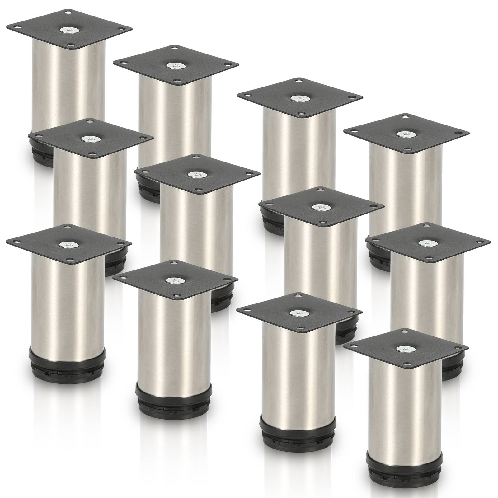 12er Set Möbelfüße Tischbein Set Sofafüße Möbelbeine Bettstützen Sofafüße Schrankfuß Möbelbeine Edelstahl 120mm