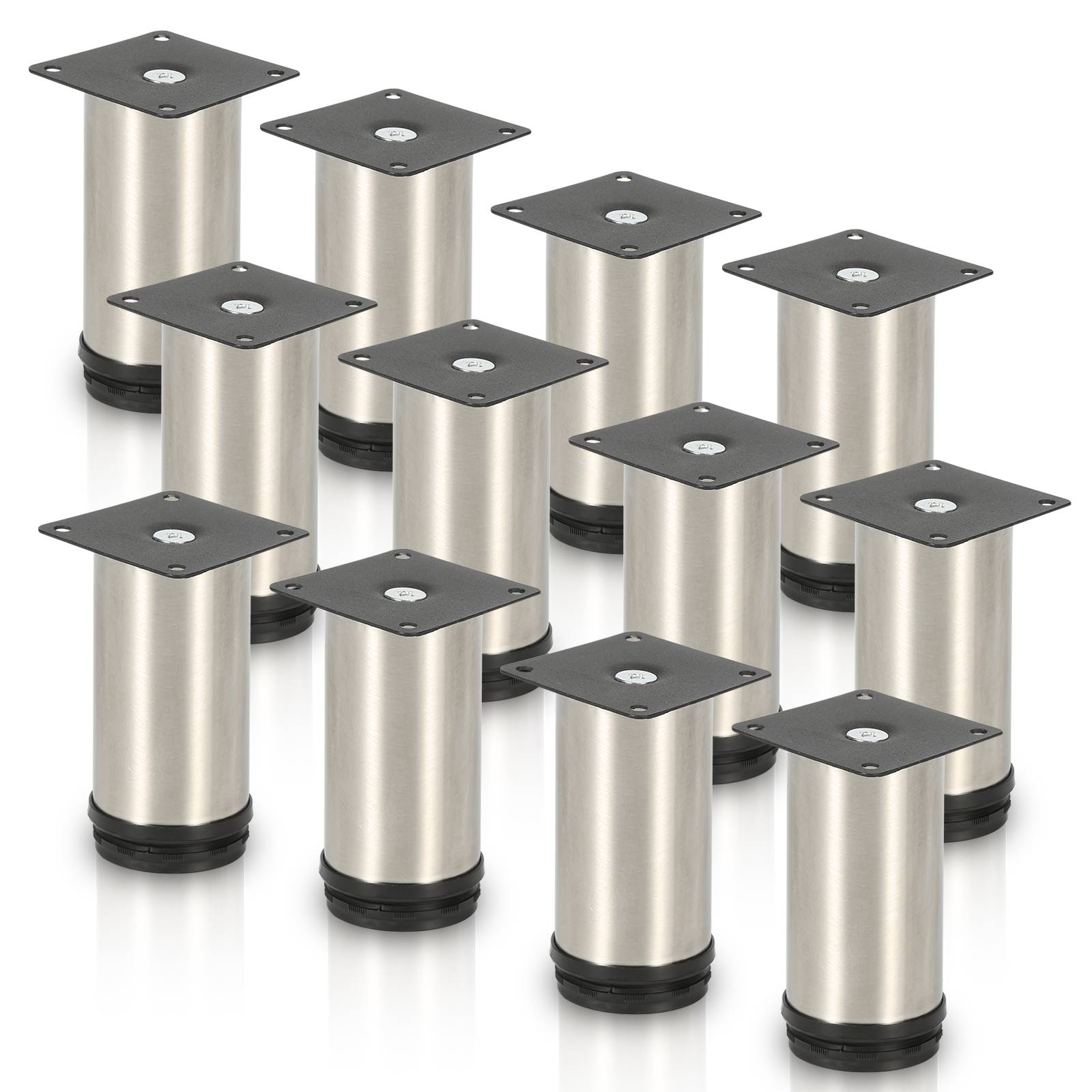 12er Set Möbelfüße Tischbein Set Sofafüße Möbelbeine Bettstützen Sofafüße Schrankfuß Möbelbeine Edelstahl 150mm