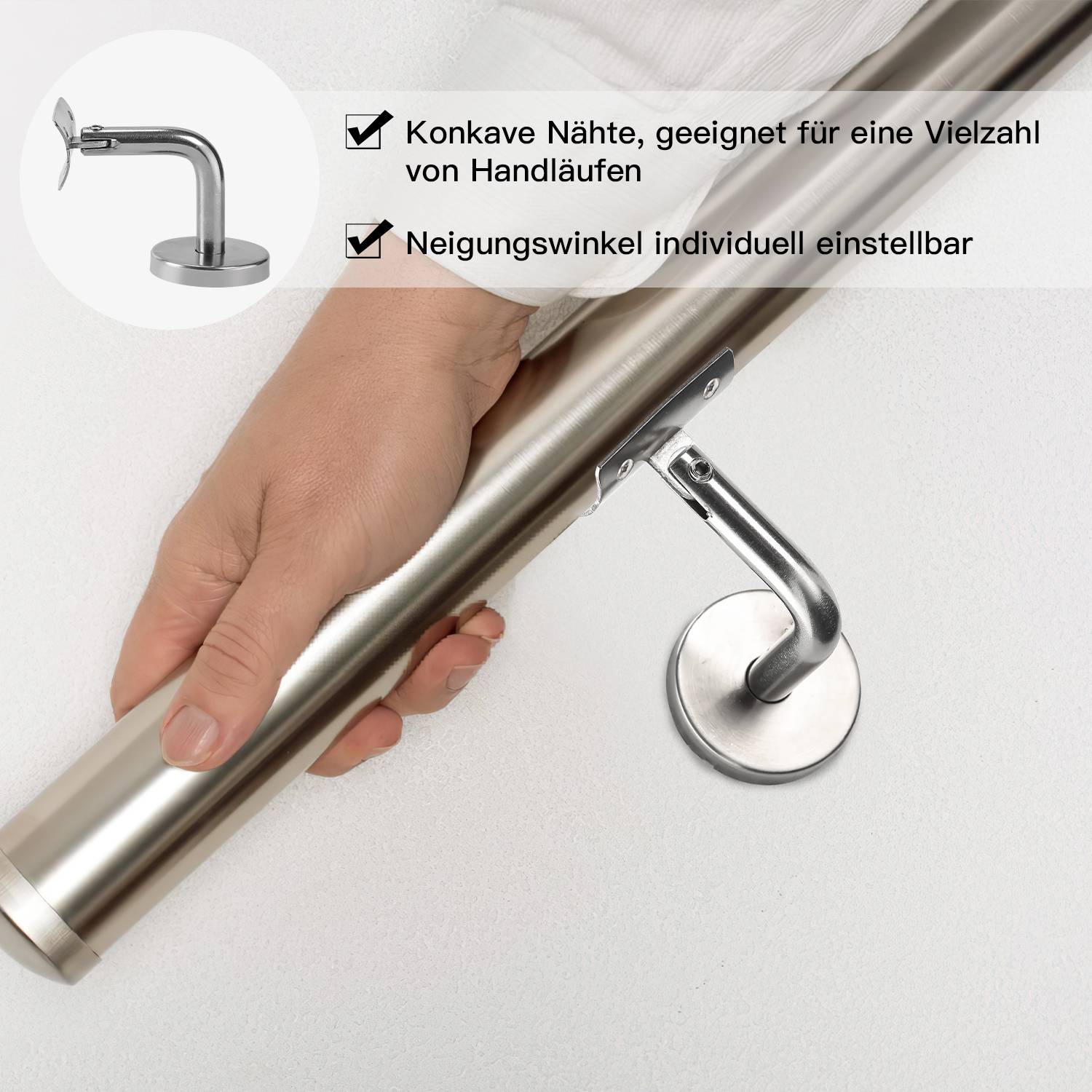 Handlaufhalter Set 10 Stück Edelstahl Handlaufträger Geländer gewölbte Auflage Stütze