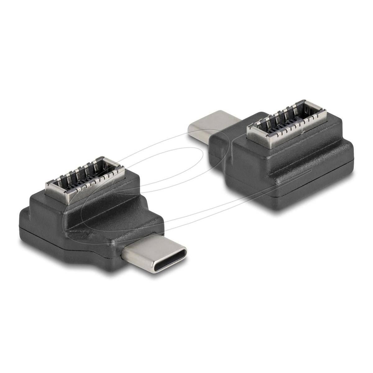 Delock Adapter USB 10 Gbps USB Type-C Stecker zu Typ-E Key A Buchse schwarz