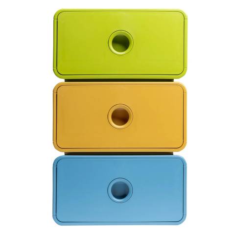 Exacompta 3x Ablagemodul Tiny Box, 1 Schublade, Pop N'Co Farben sortiert 315909D