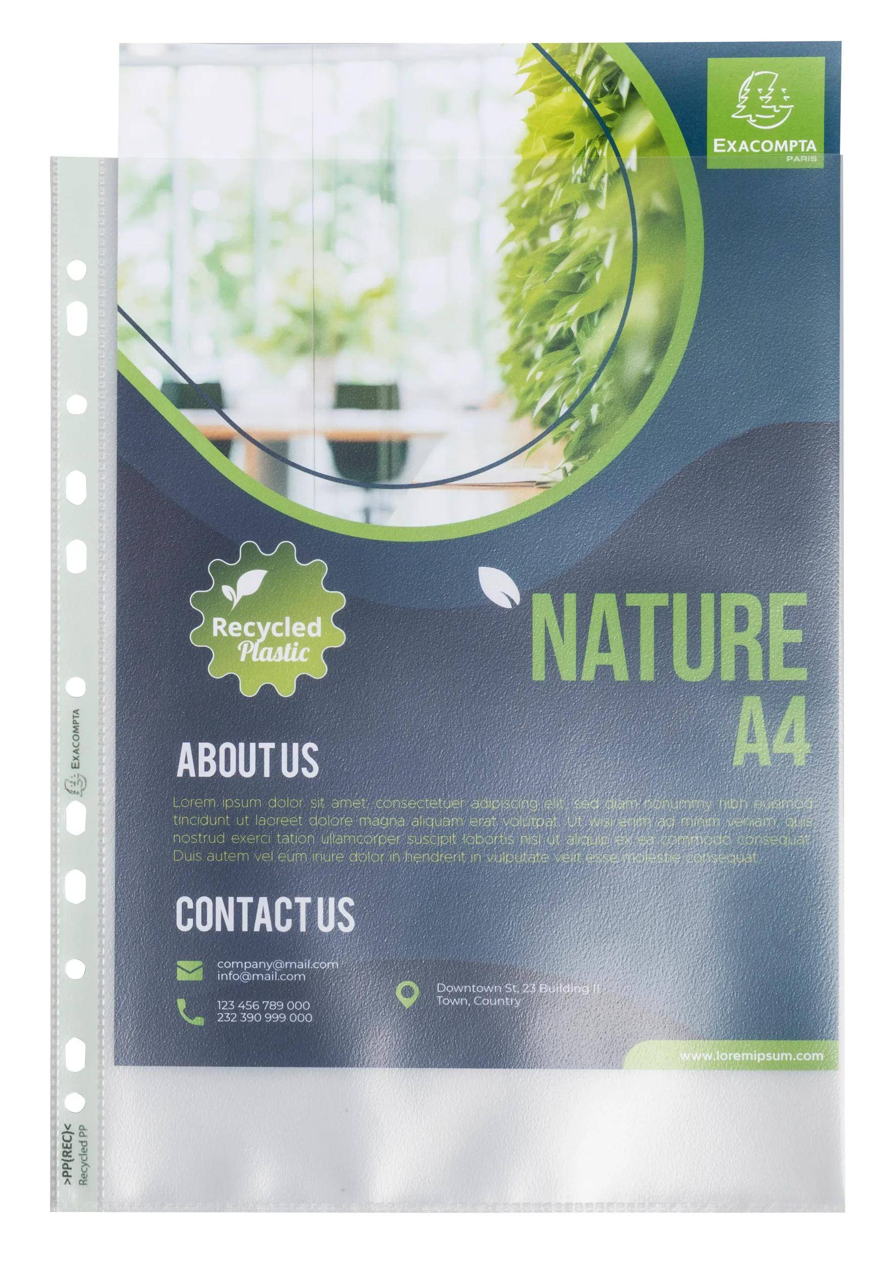 Exacompta 10x 50 Prospekthüllen, genarbt, RC-PP 90, für A4 - Transluzent - 5330E