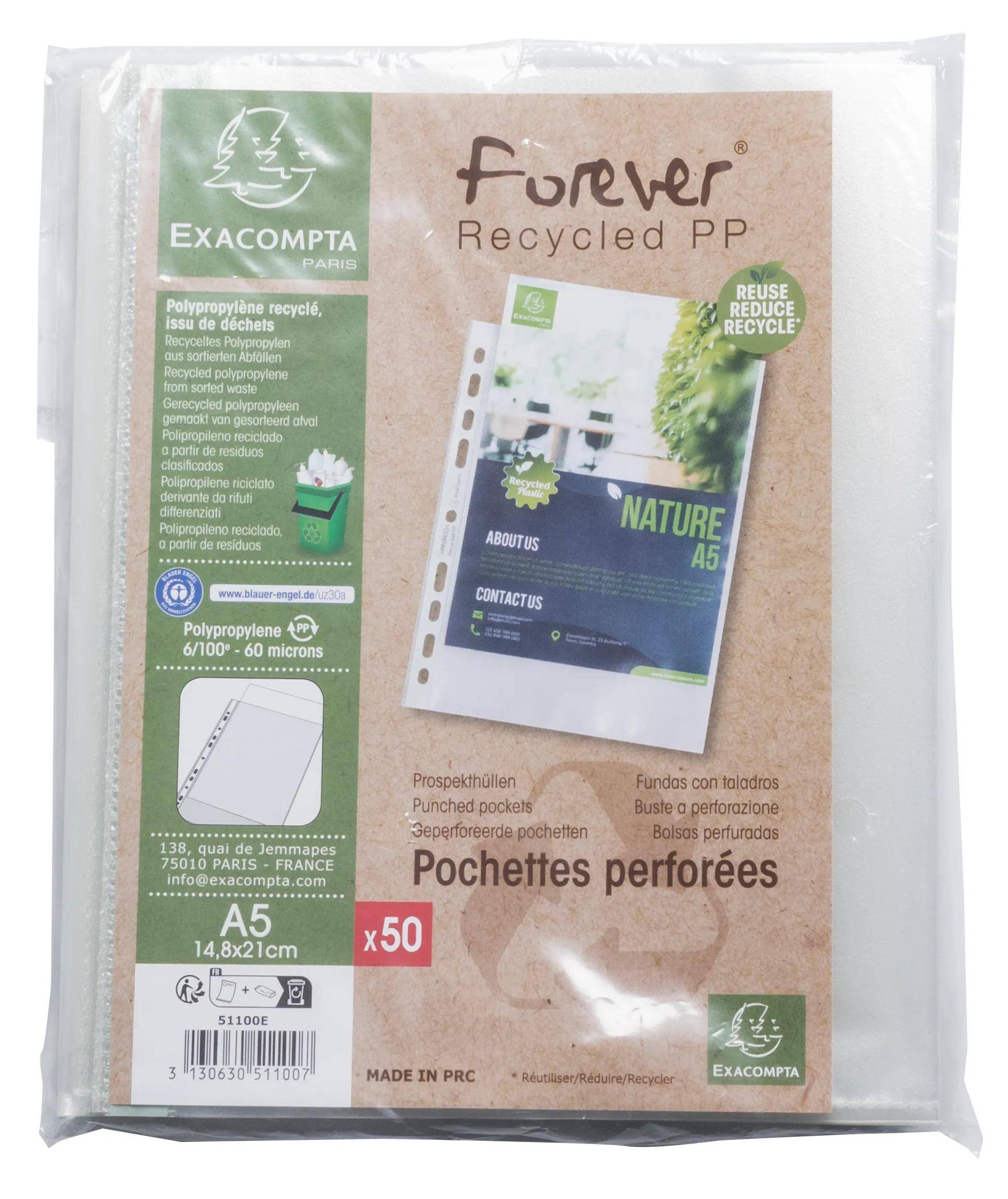Exacompta 10x 50er Prospekthüllen RC-PP 60, für A5 - Transluzent - 51100E