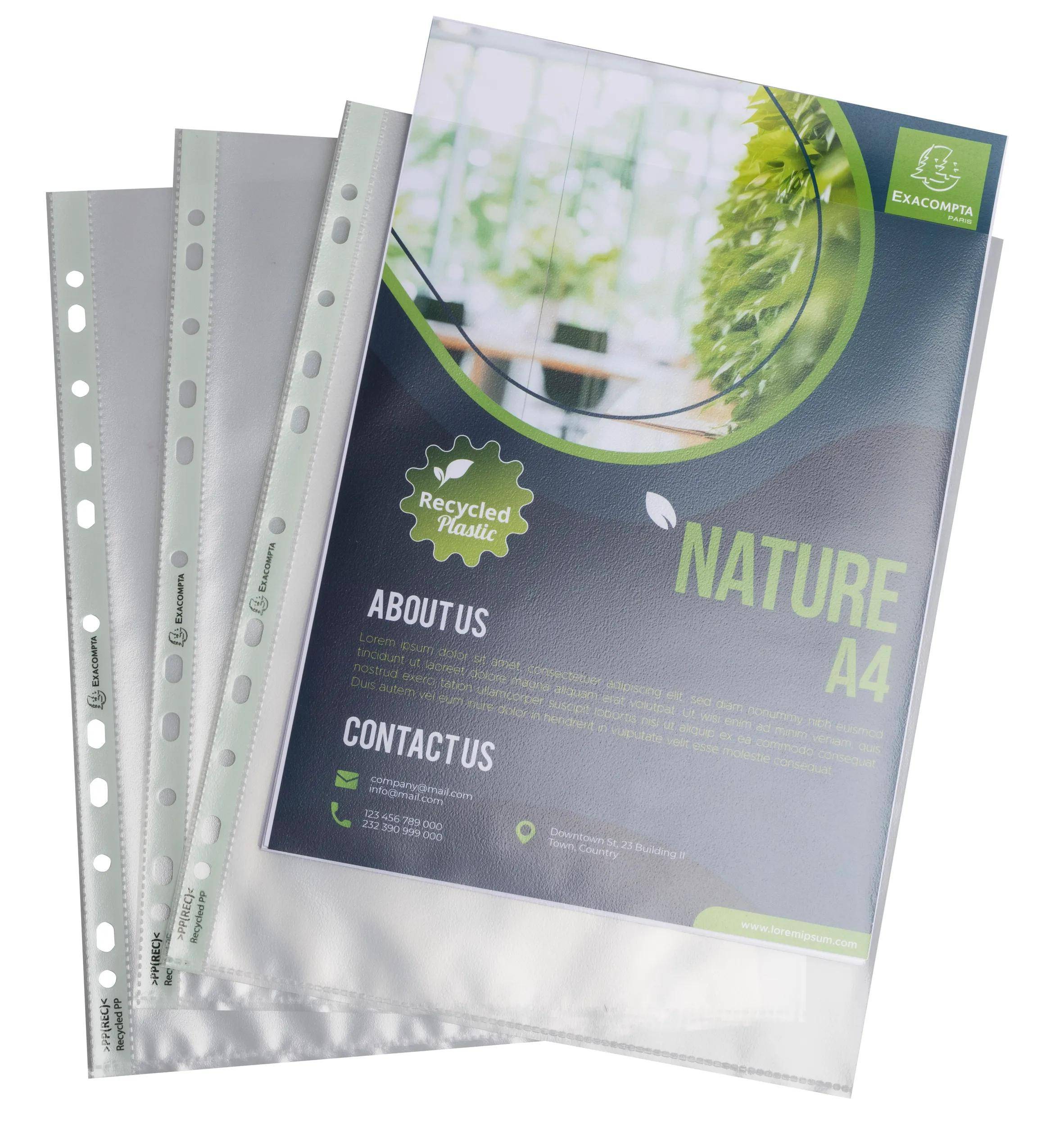 Exacompta 10x 50 Prospekthüllen, genarbt, RC-PP 90, für A4+ Transluzent - 5995E