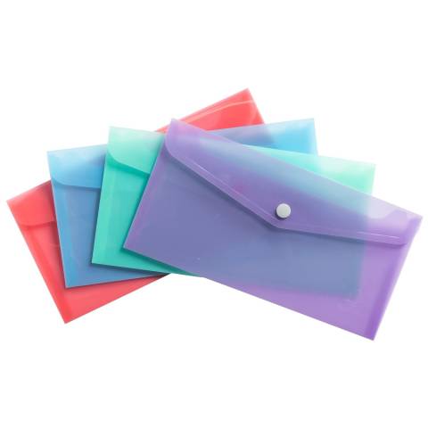 Exacompta 28x Hüllen mit Druckknopf, PP 200, DL, - sortiert - 35420E