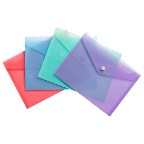 Exacompta 28x Hüllen mit Druckknopf, PP 200, A5, - sortiert - 35440E