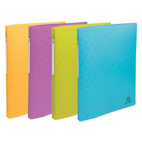 Exacompta 20x Ringbuch 4 Ringe 15mm, Recycling-PP, Pop'N Co - sortiert - 51910E