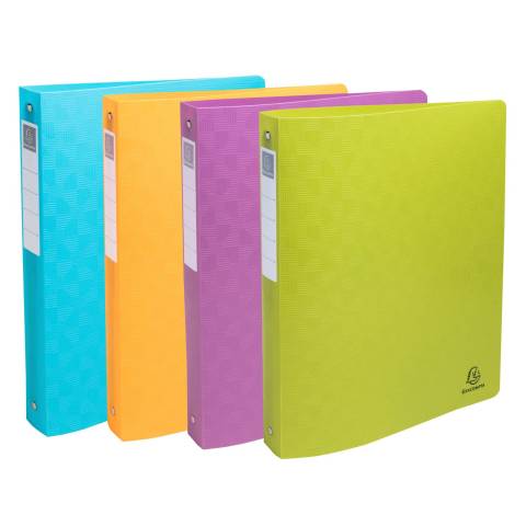 Exacompta 12x Ringbuch 4 Ringe 30mm, Recycling-PP, Pop'N Co - sortiert - 51930E