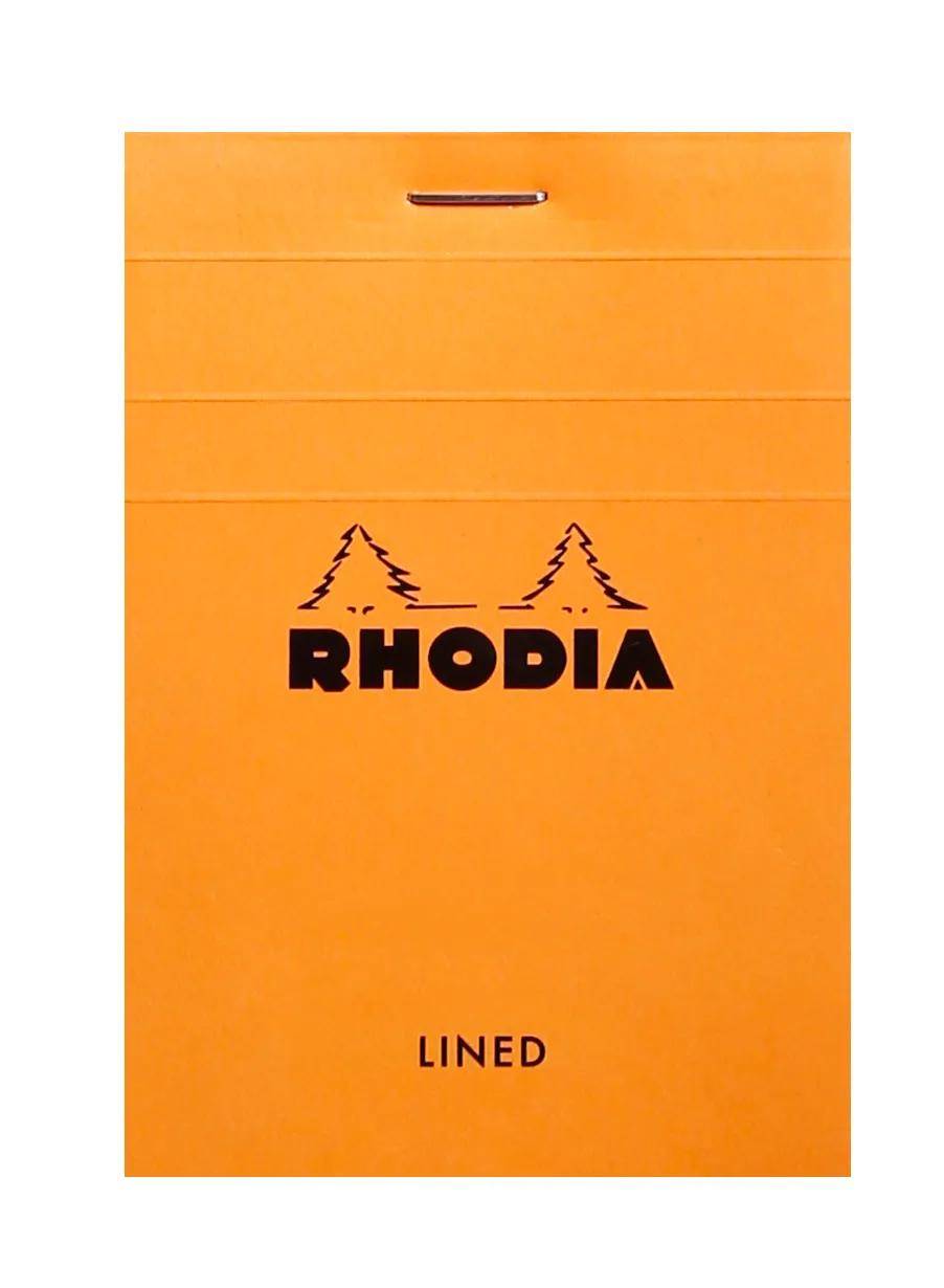 Orangenes Notizbuch mit „Rhodia