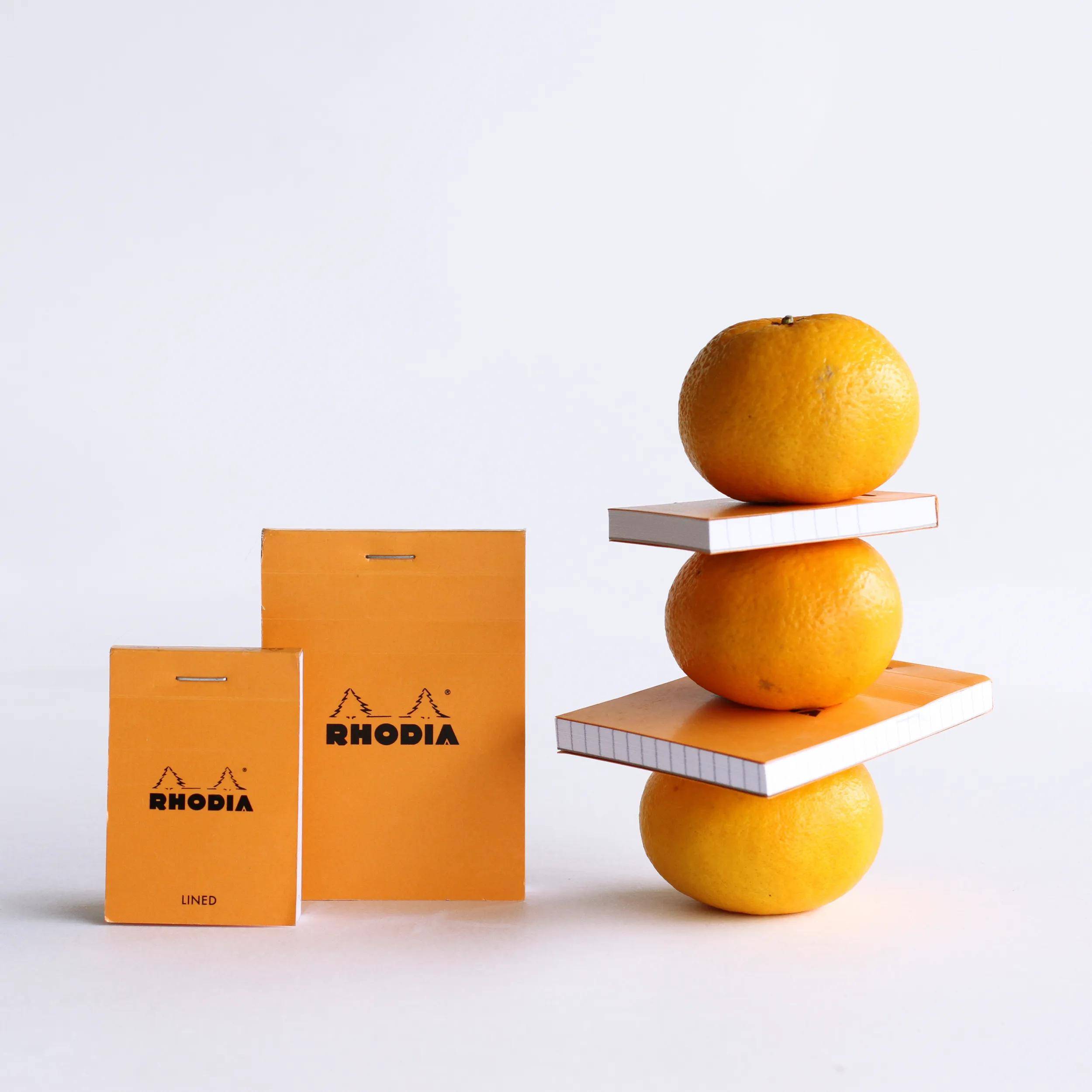 Rhodia 10x Gehefter Notizblock Rhodia No.11 A7 80 Bl liniert 80g Orange 11600C