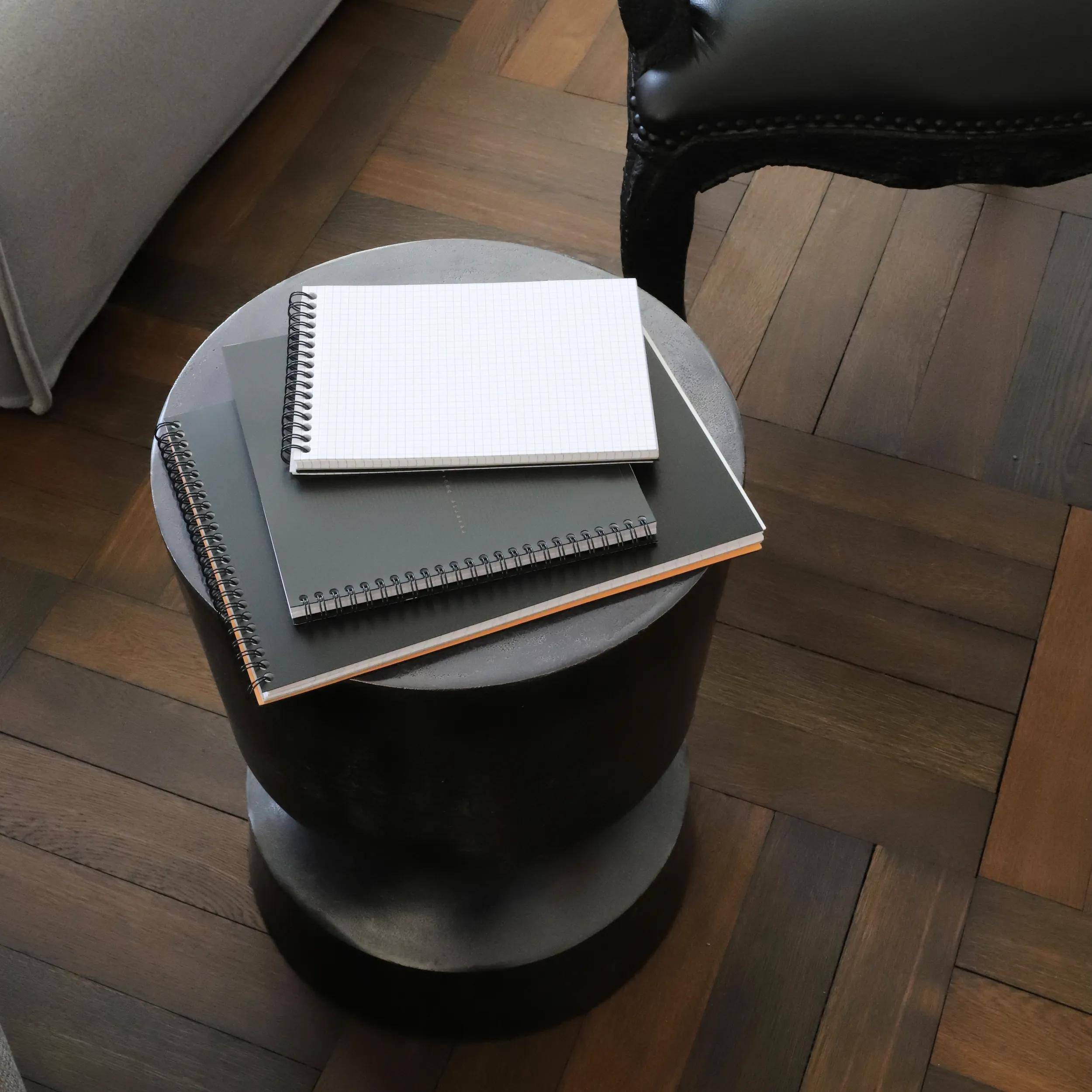 Rhodia 5x Notepad Rhodiactive A5, Spiralblock, 80 Bl kariert 90g Schwarz 16920C