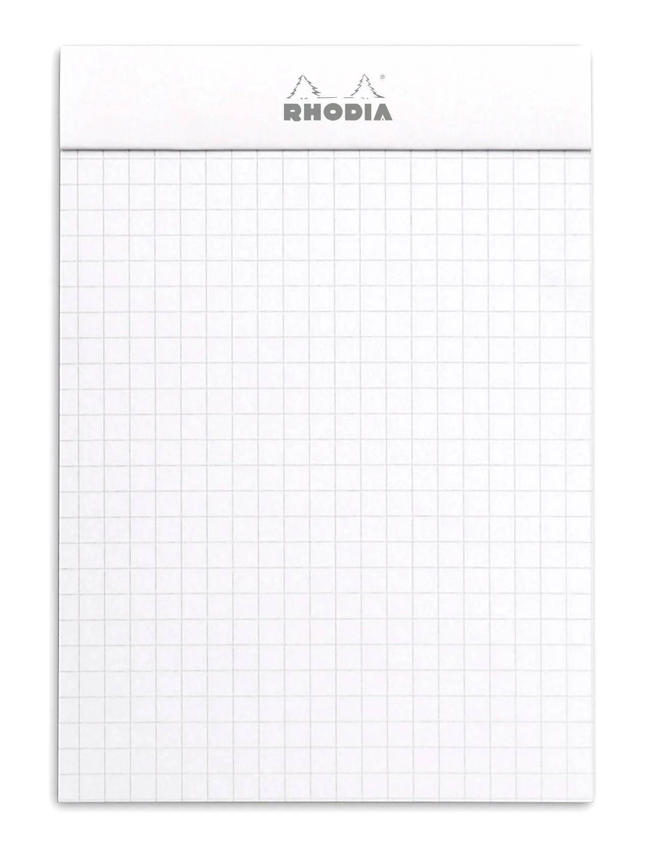 Rhodia 10x Gehefter Notizblock Rhodia No.13 A6 80 Blatt kariert 80g Weiß 13201C