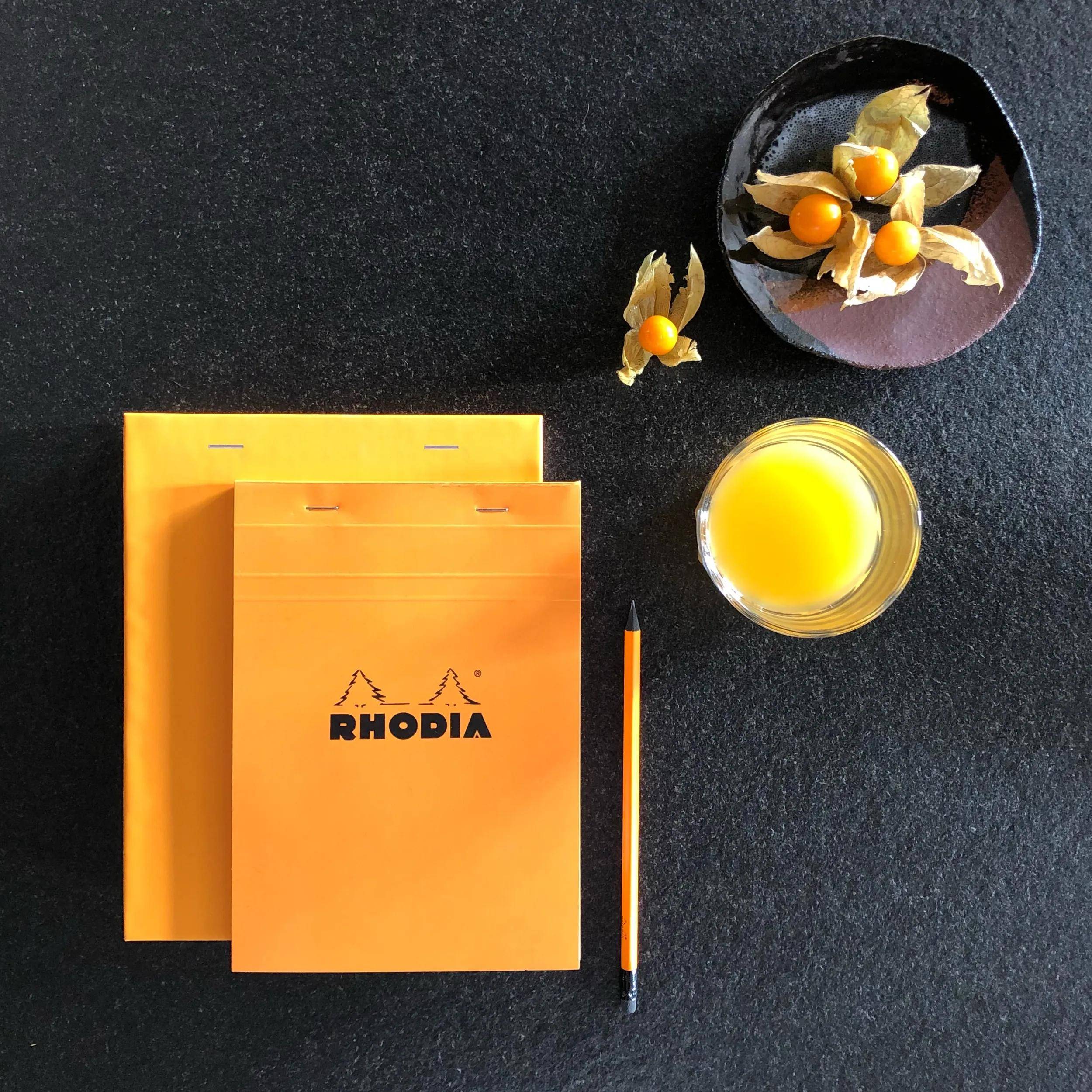 Rhodia 10x Notizblock geheftet No.14 11x17cm 80 Bl liniert 80g Orange 14600C