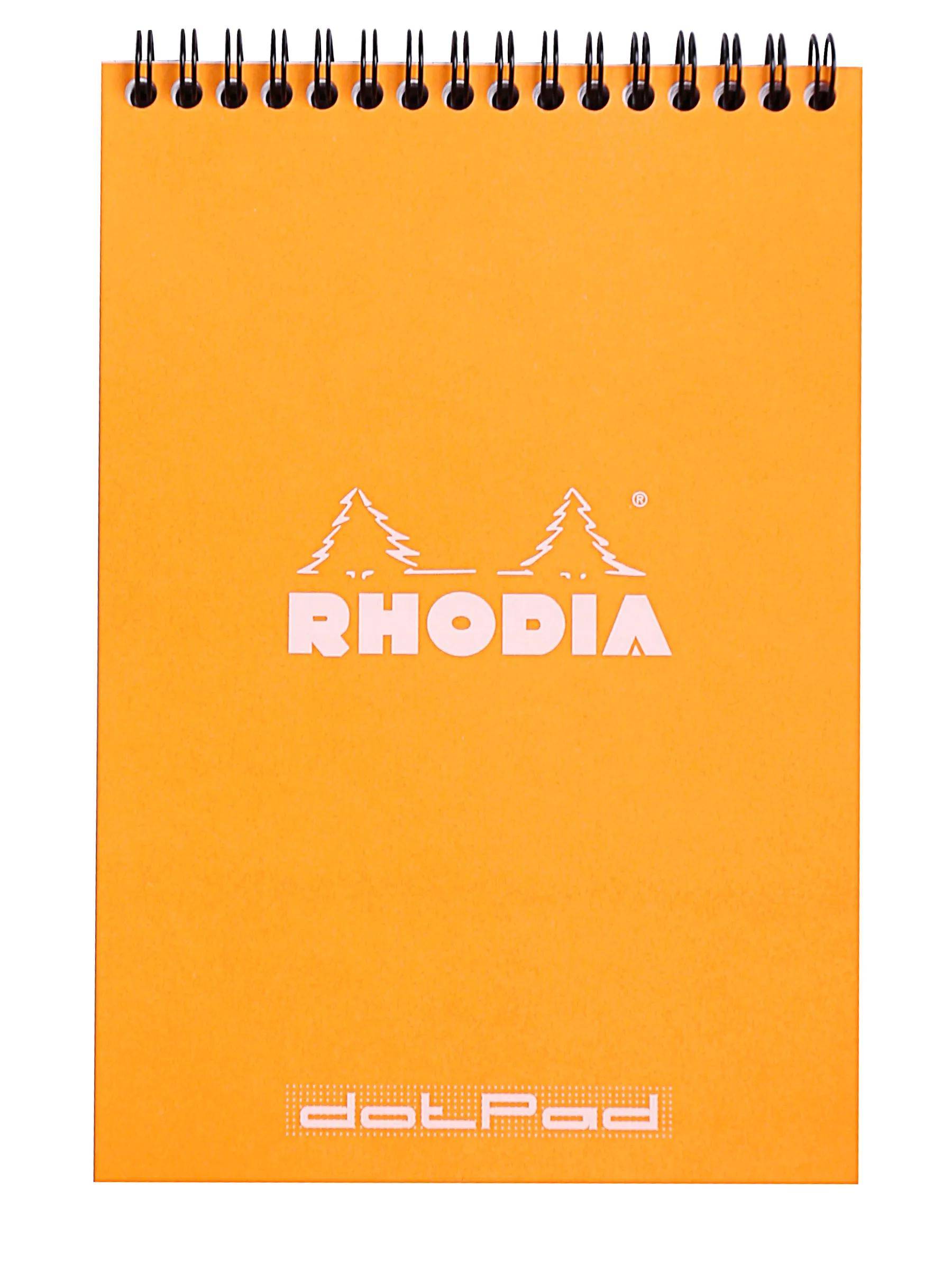 Orange spiralgebundenes Notizbuch-Cover mit zentrierten Logos 