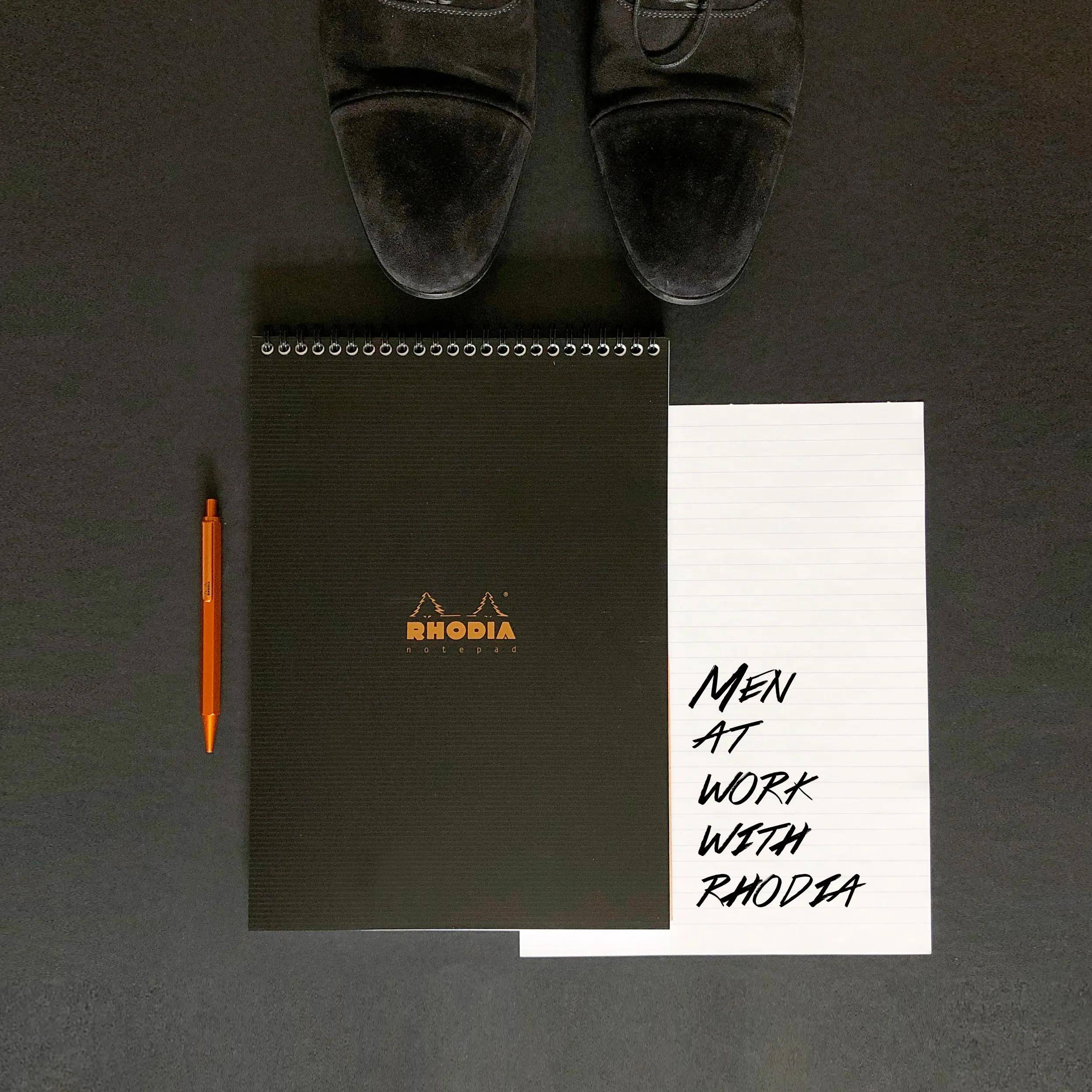 Rhodia 5x Notepad Rhodiactive A5, Spiralblock, 80 Bl liniert 90g Schwarz 16921C