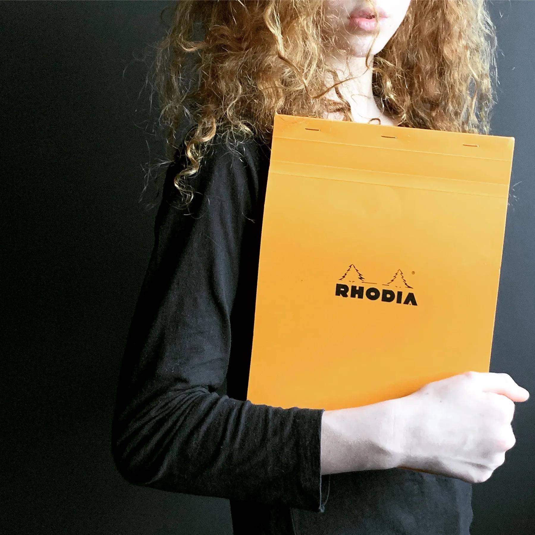 Rhodia 5x Gehefter Notizblock Rhodia No.18 A4 80 Blatt blanko 80g Orange 18000C