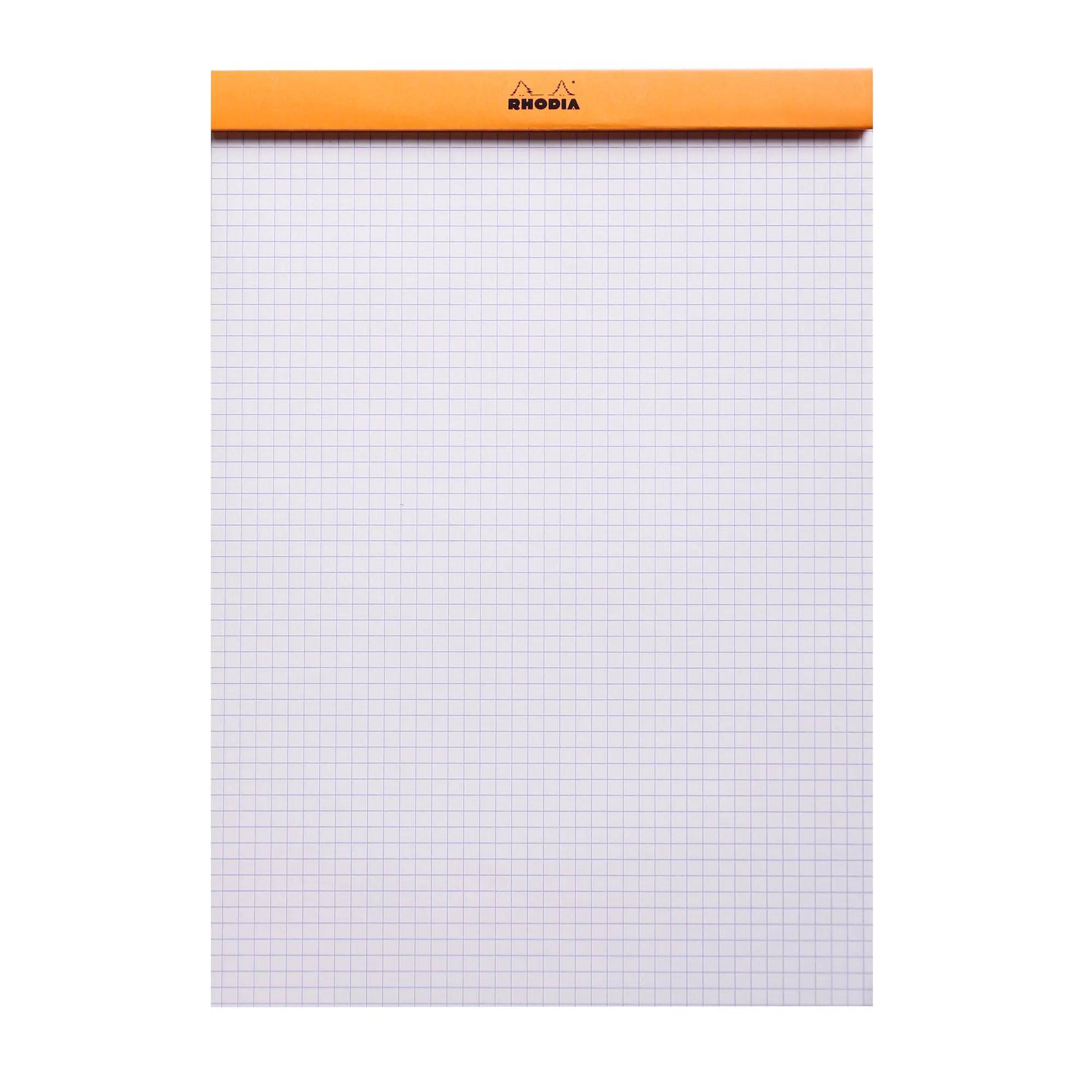 Rhodia 5x Gehefter Notizblock Rhodia No.18 A4 80 Blatt kariert 80g Orange 18200C