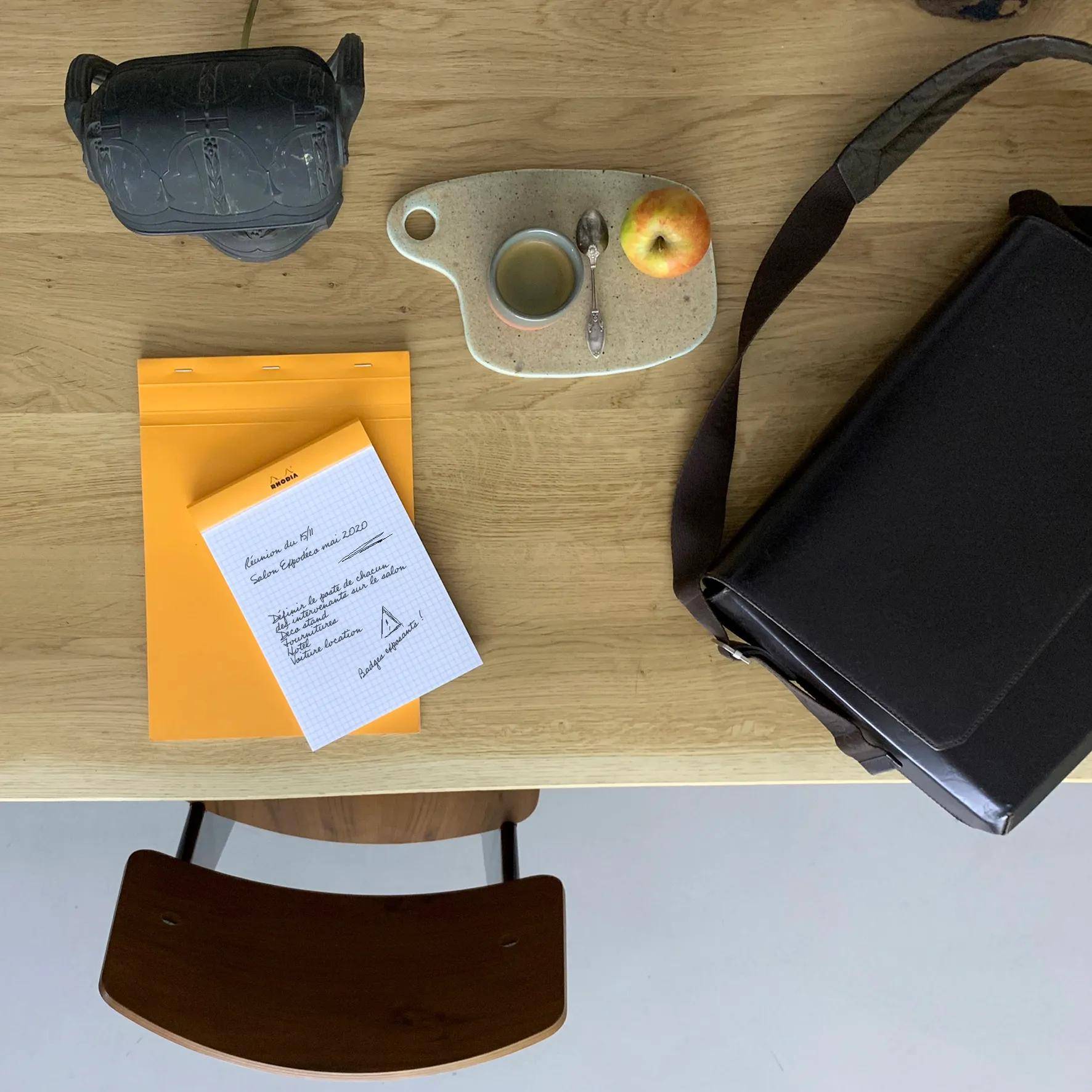 Rhodia 5x Gehefter Notizblock Rhodia No.18 A4 80 Blatt kariert 80g Orange 18200C