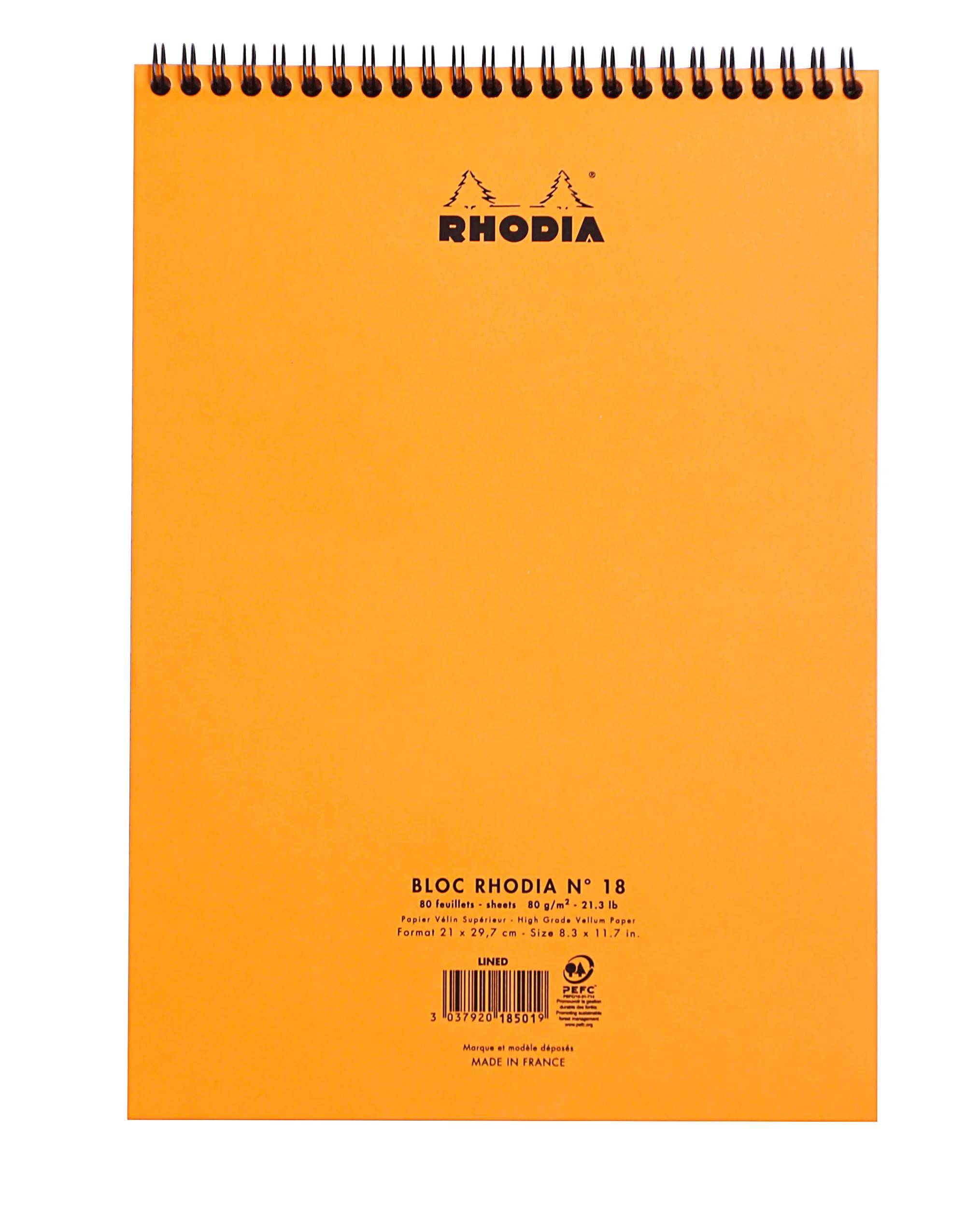 Rhodia 5x Spiralblock Rhodia Notepad A4, 80 Blatt kariert 80g - Orange 18500C