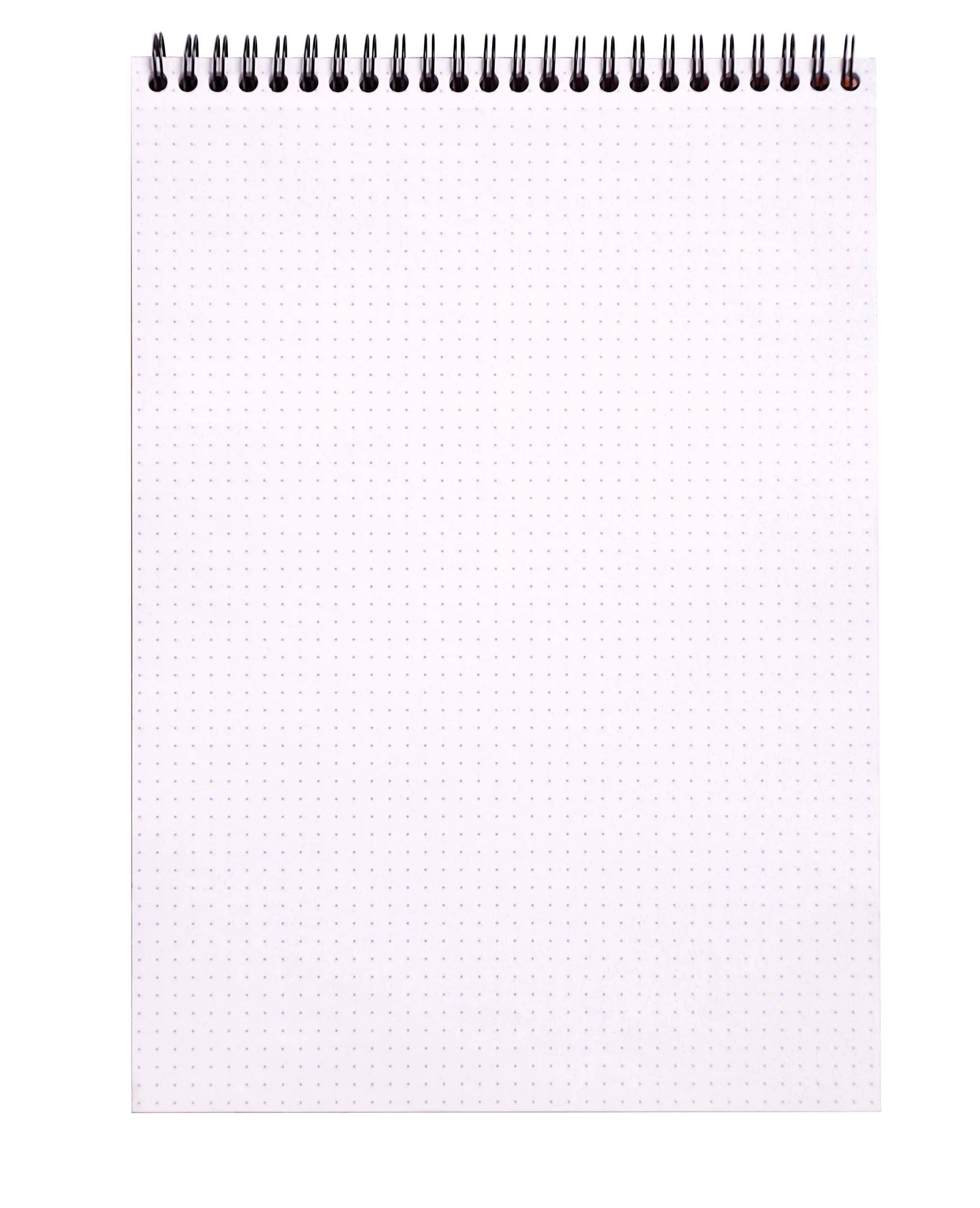 Ein Blatt weißes Millimeterpapier mit feinen, gleichmäßig verteilten gestrichelten Linien, die ein Rastermuster über die gesamte Oberfläche bilden.