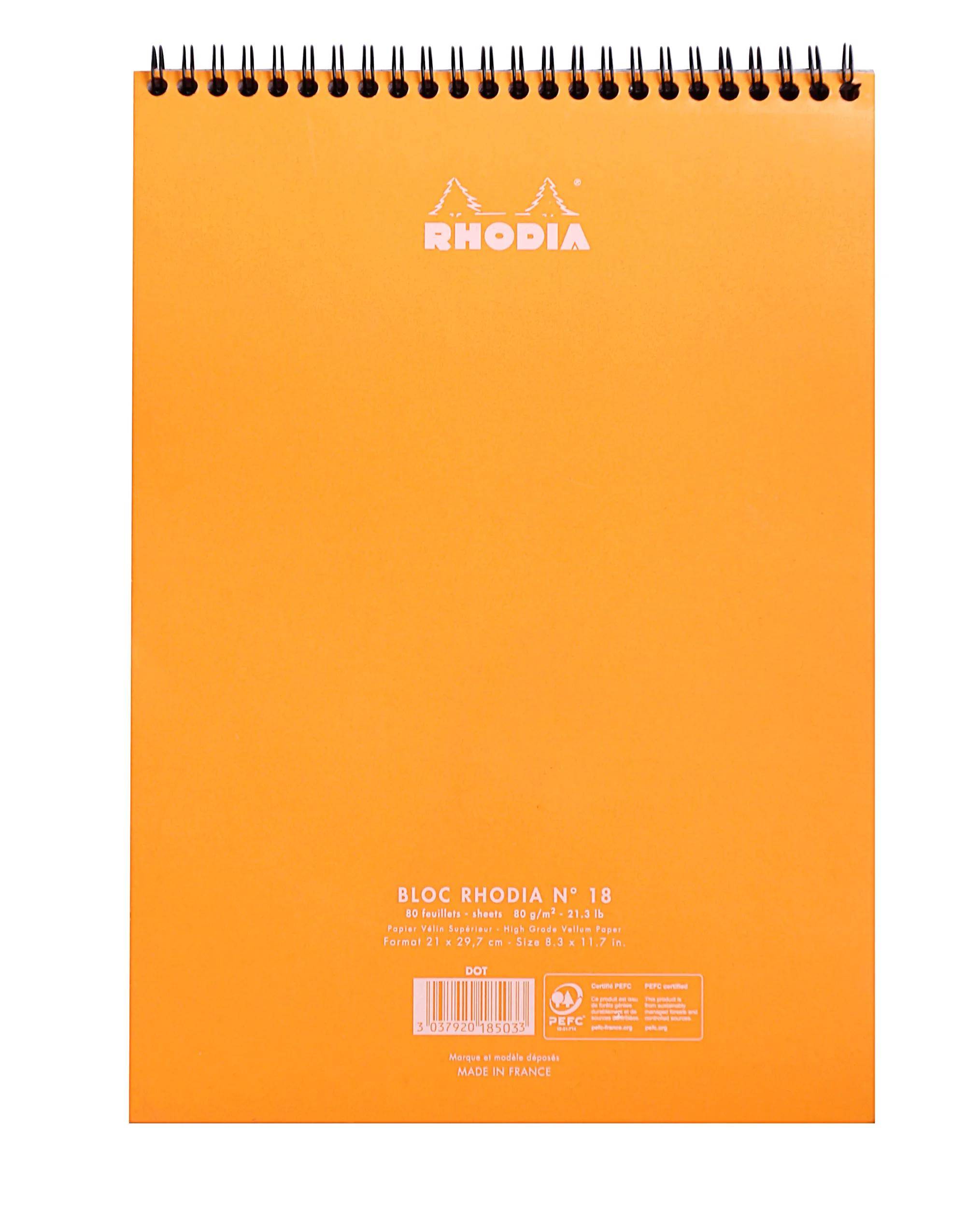 Rhodia 5x Spiralblock Rhodia dotPad A4, 80 Bl dot/punktkariert 80g Orange 18503C