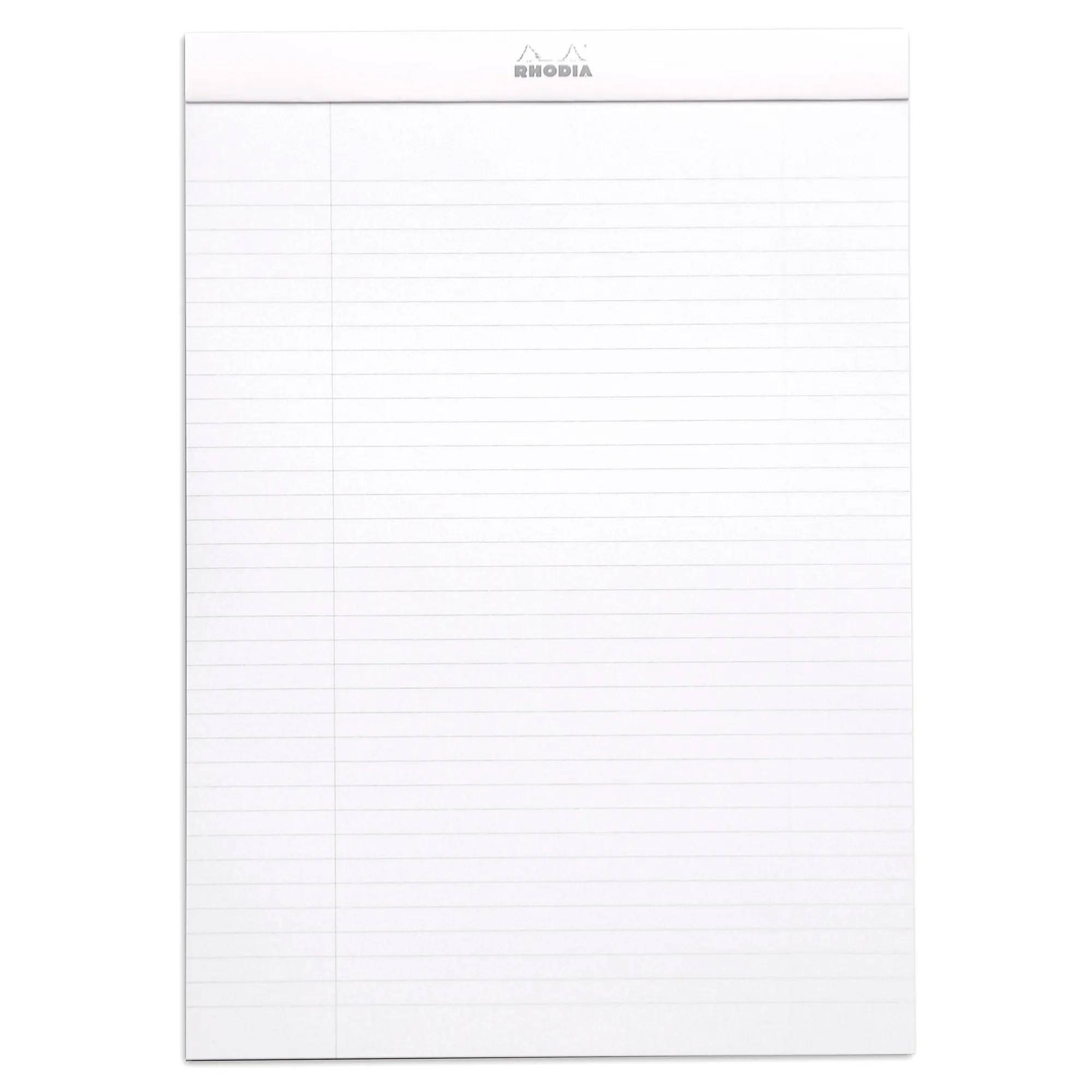 Rhodia 5x Gehefter Notizblock Rhodia No.18 A4 80 Bl liniert Rand 80g Weiß 18601C