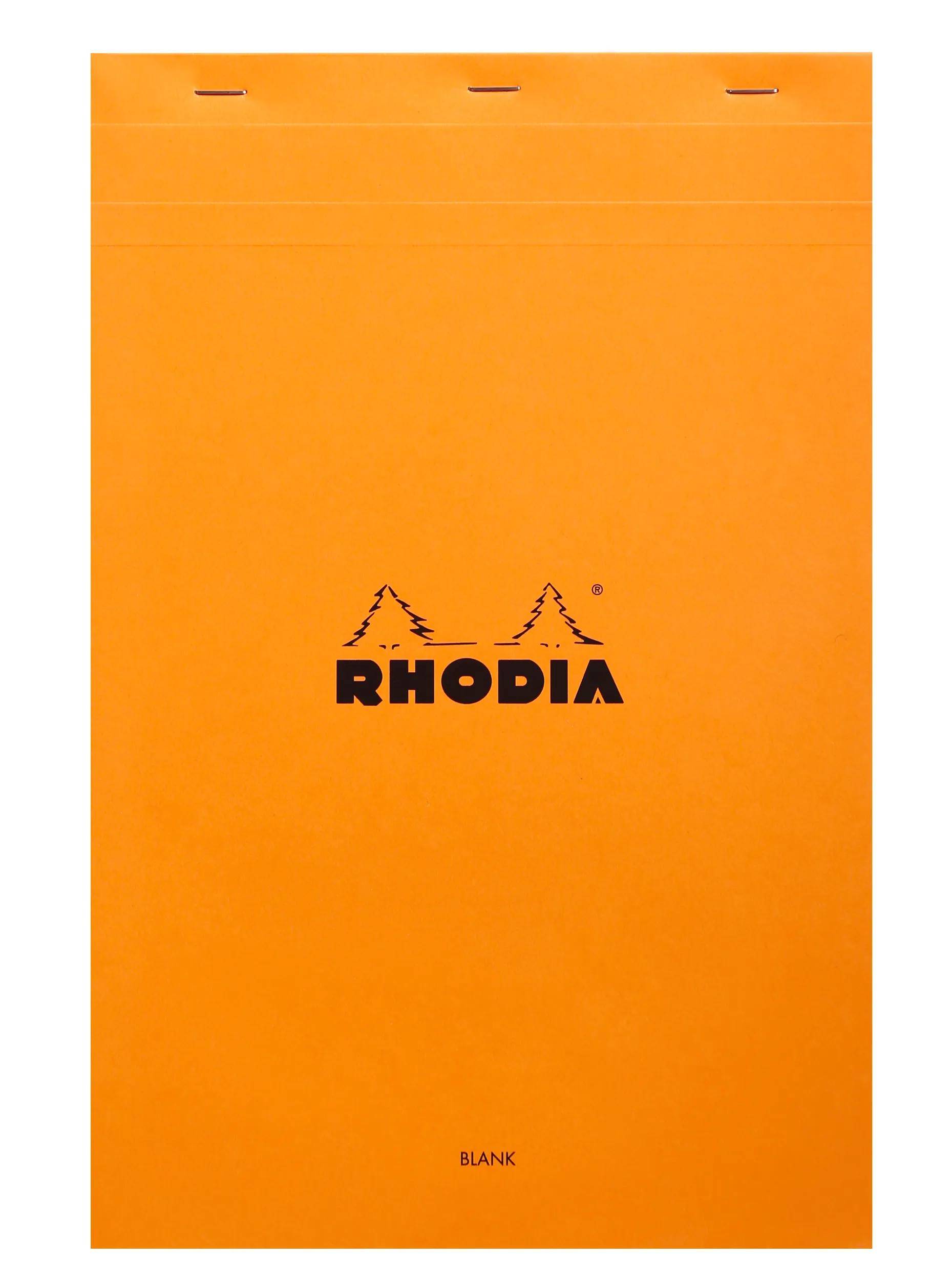 Rhodia 5x Gehefter Notizblock Rhodia No.19 A4+ 80 Blatt blanko 80g Orange 19000C