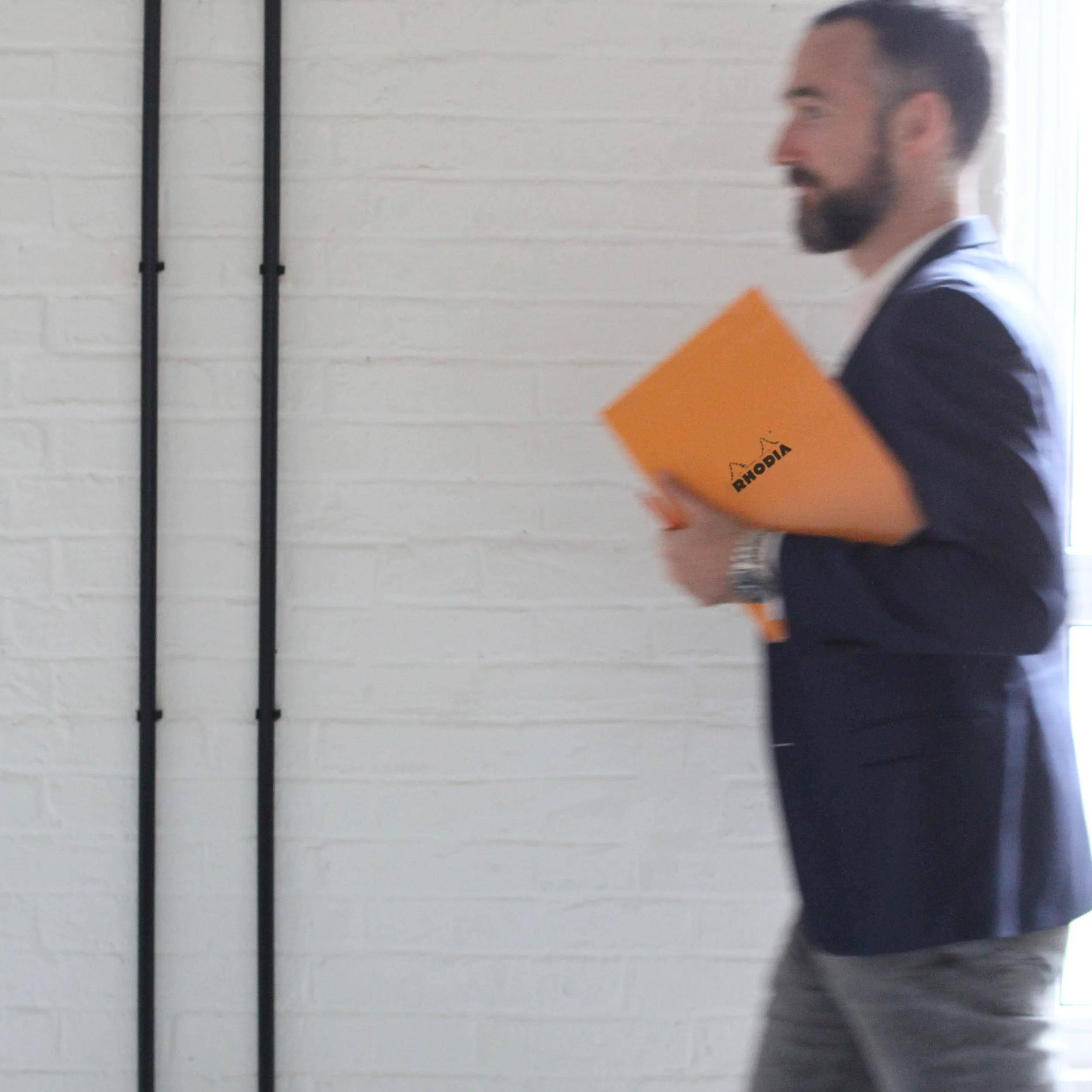 Rhodia 5x Gehefter Notizblock Rhodia No.19 A4+ 80 Blatt blanko 80g Orange 19000C