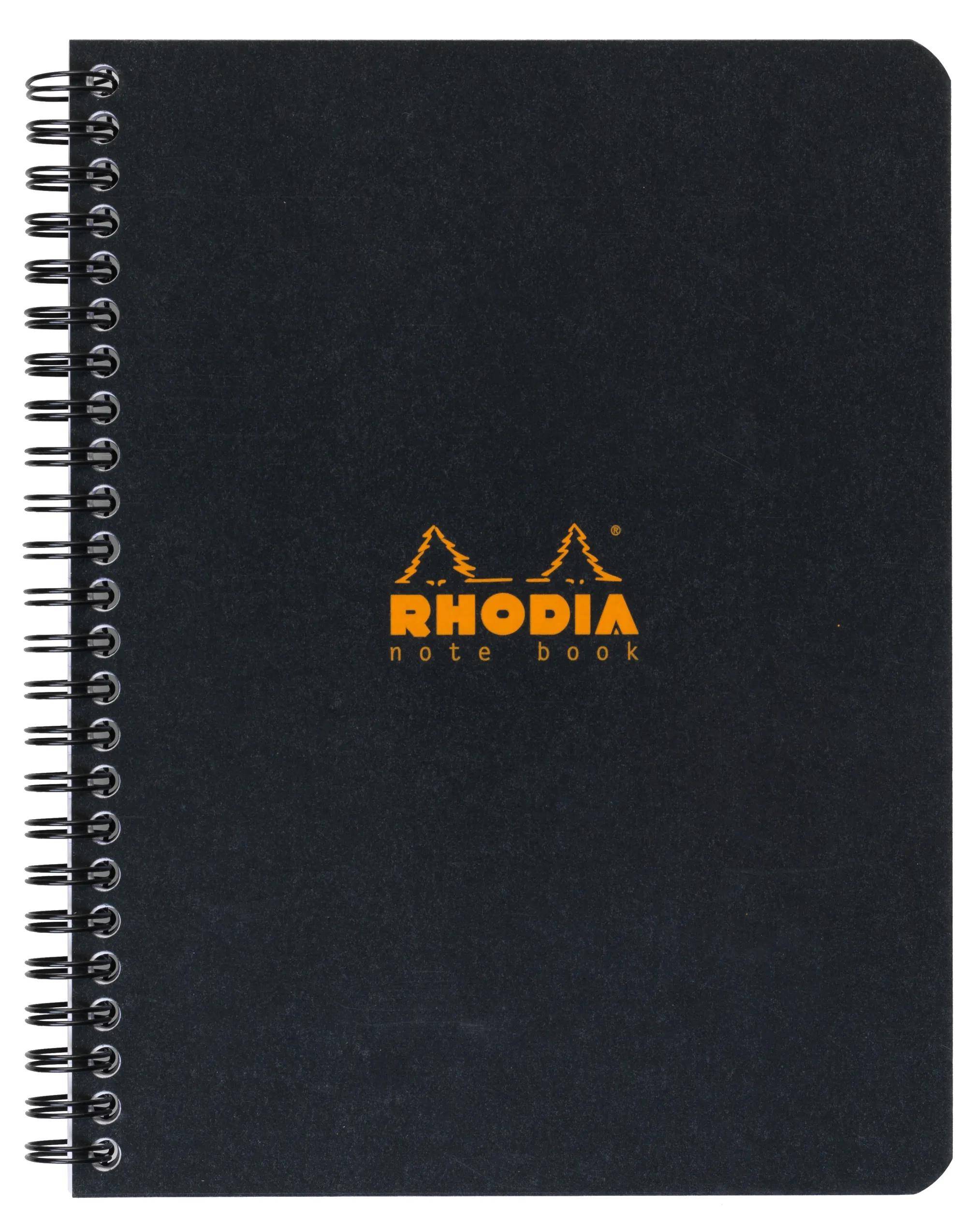 Rhodia 5x Spiralbuch Notebook A5+, 80 Bl liniert 80g, abtrennbar Schwarz 193469C