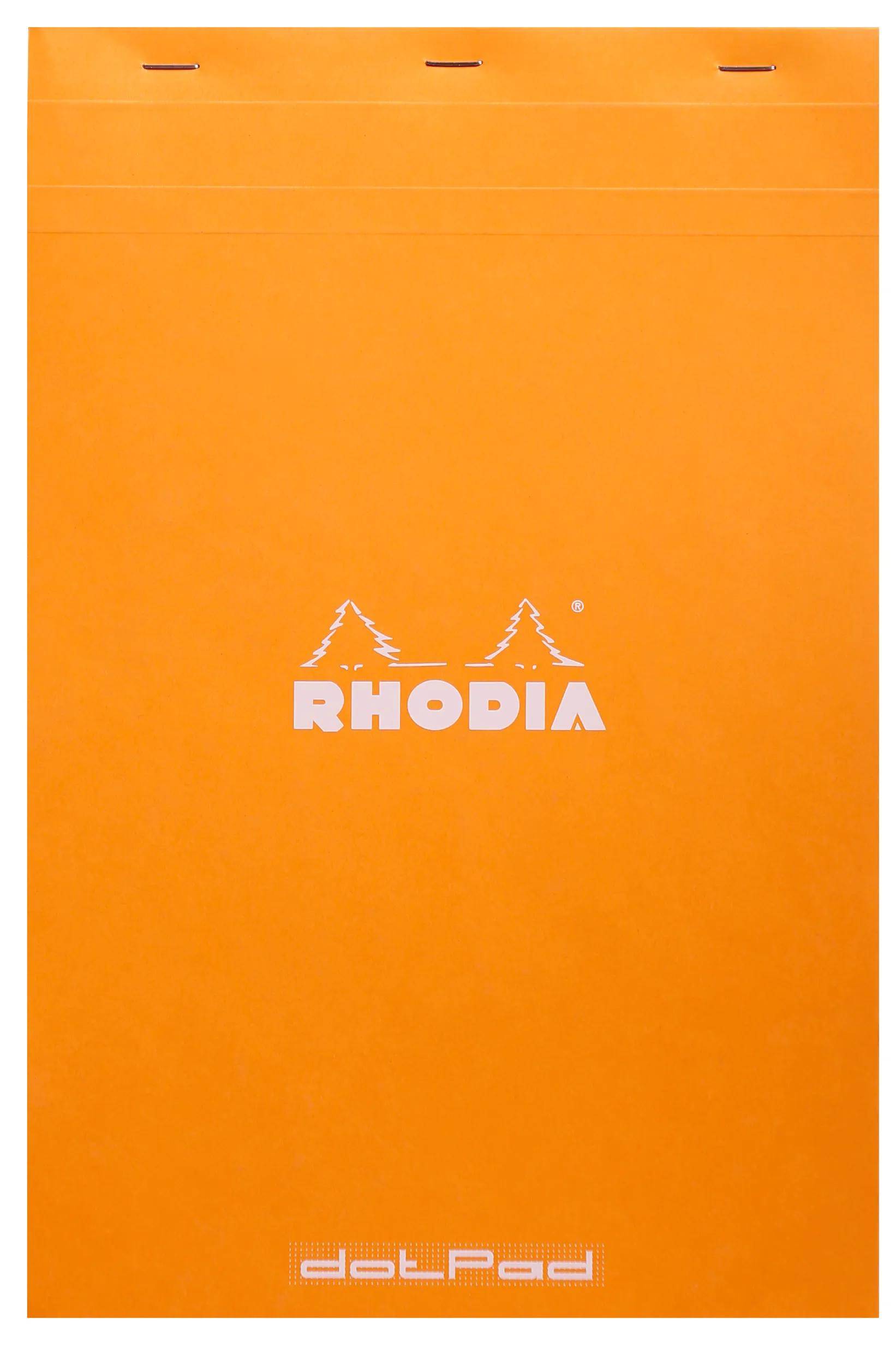 Oranger Einband mit weißem „Rhodia