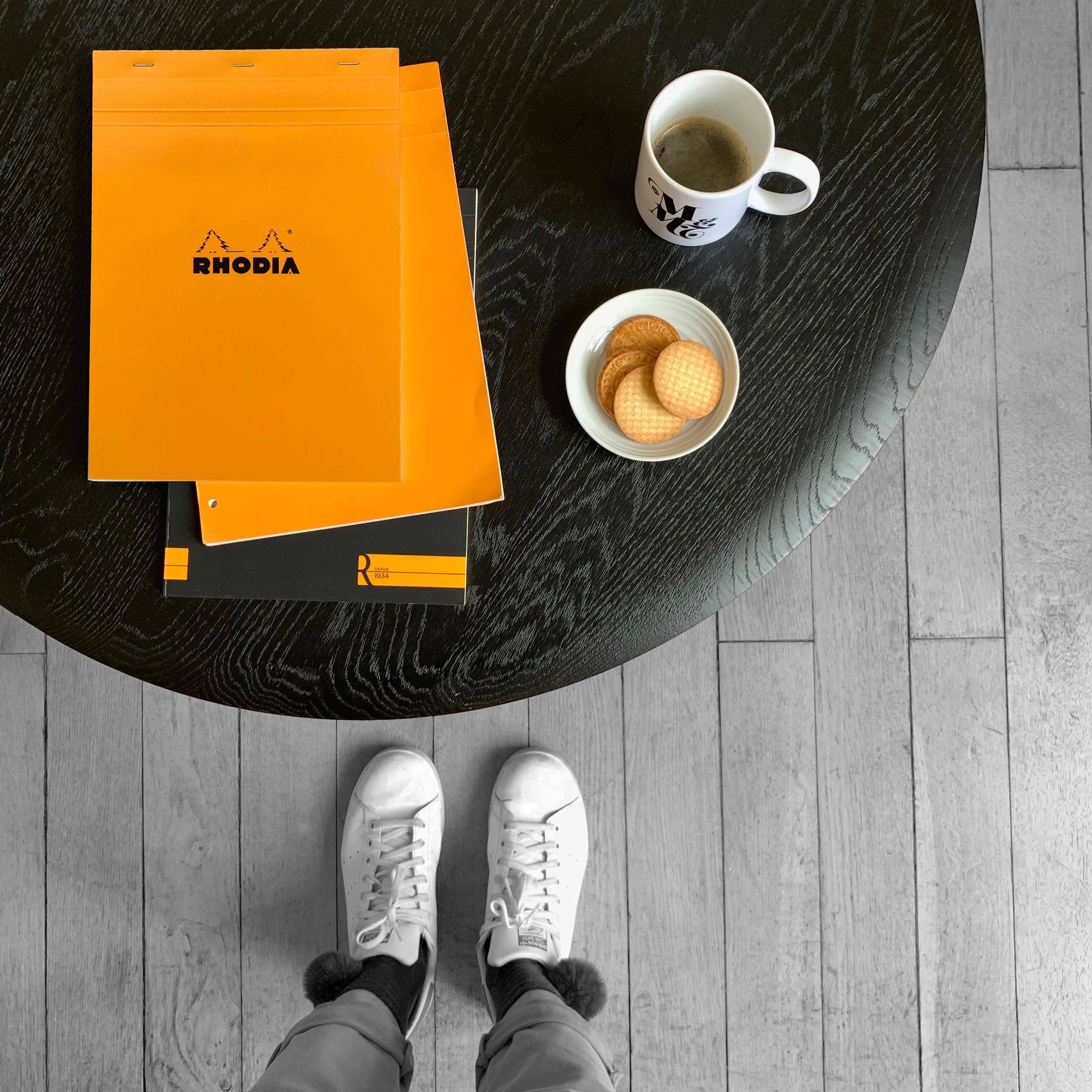 Rhodia 5x Block geheftet A4+ 21x31,8cm 80 Blätter liniert 80g - Orange 19600C
