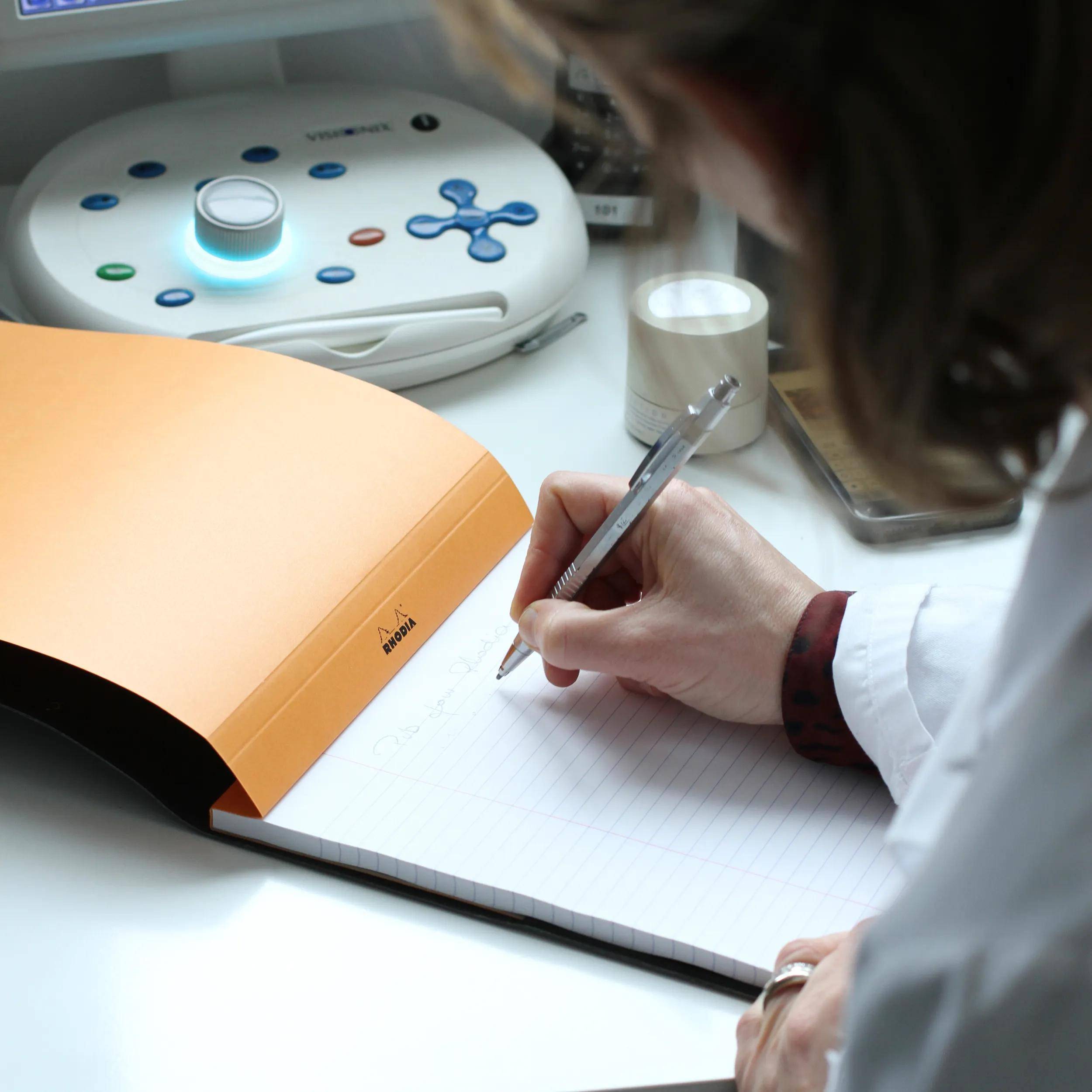 Rhodia 5x Block geheftet A4+ 21x31,8cm 80 Blätter liniert 80g - Orange 19600C