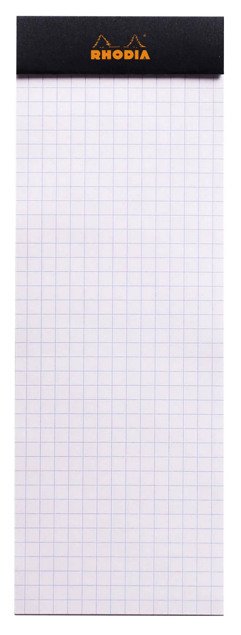 Rhodia 10x Gehefteter Notizblock No.8 7,4x21cm 80 Bl kariert 80g Schwarz 82009C