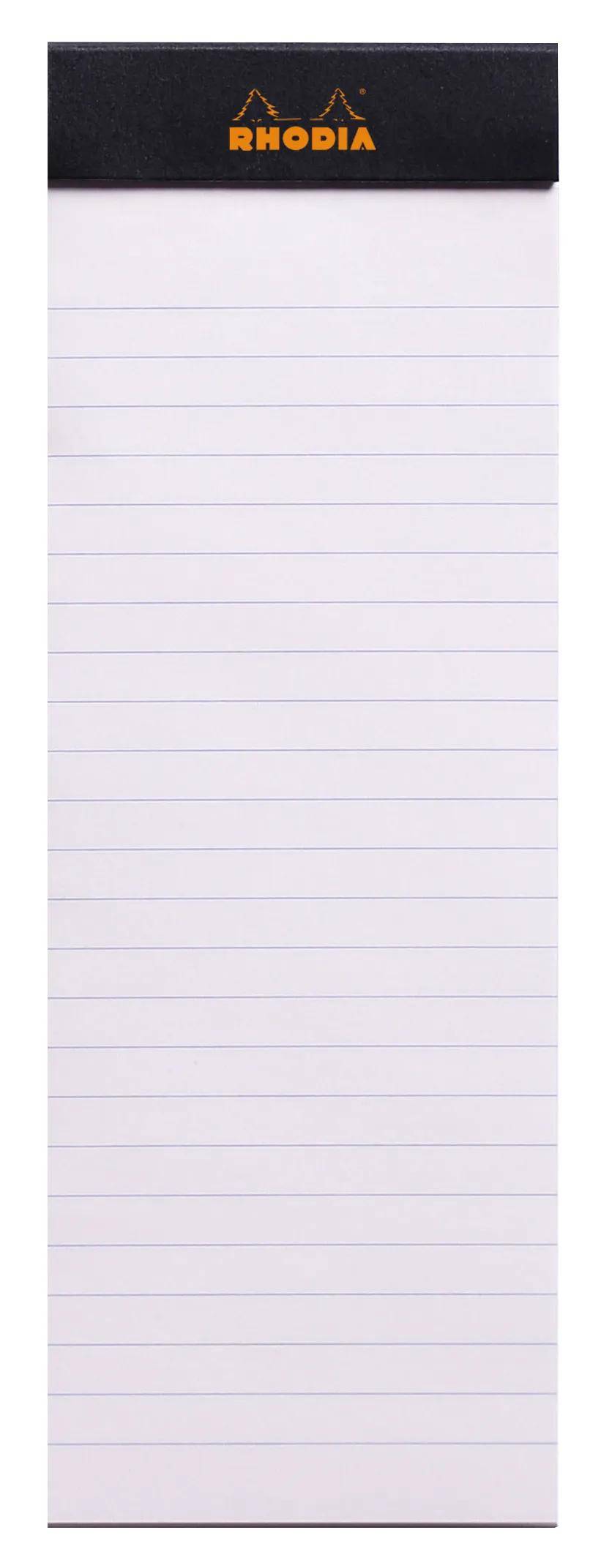 Ein Blatt liniertes Papier mit gleichmäßig beabstandeten horizontalen blauen Linien auf weißem Untergrund.