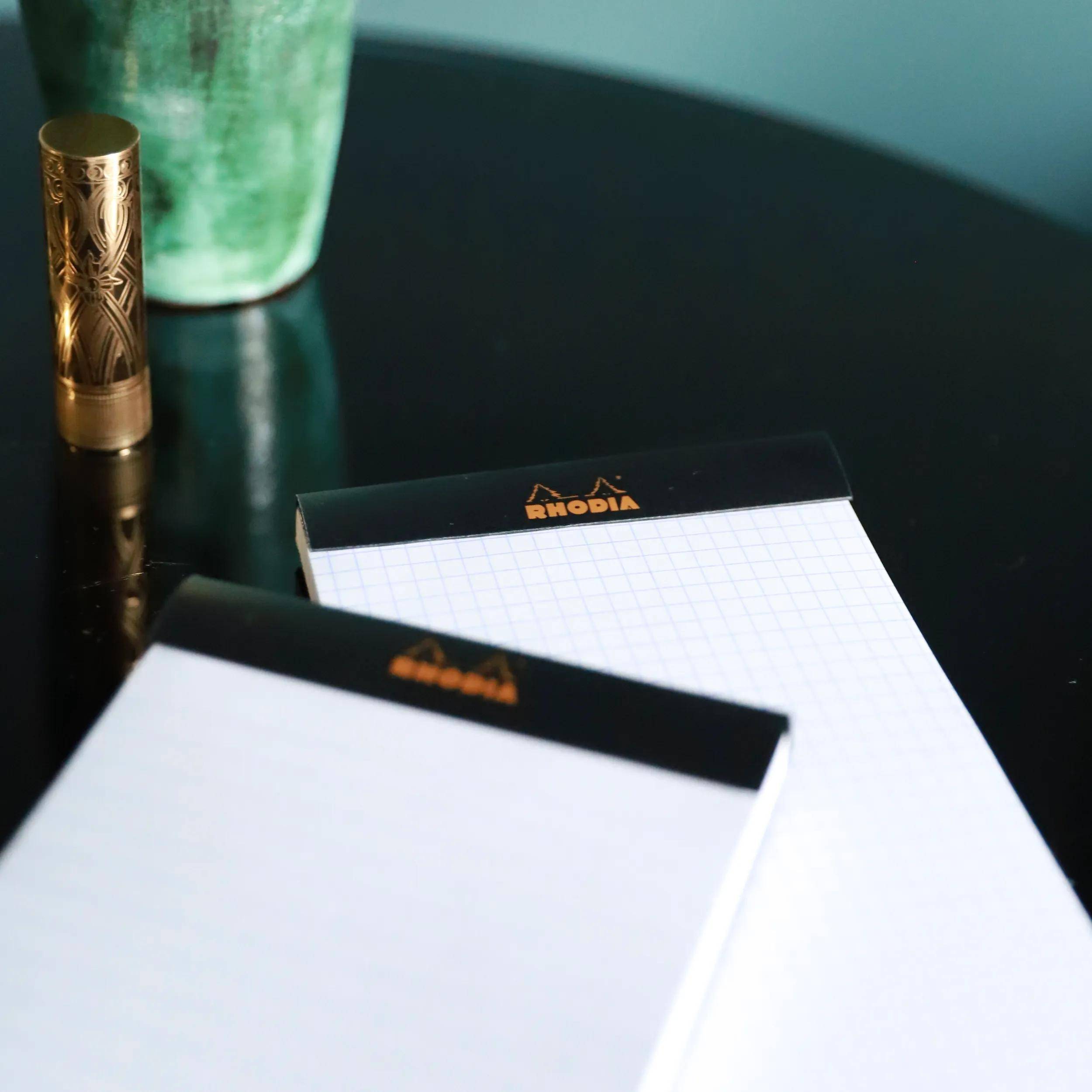 Rhodia 10x Notizblock geheftet A7 80 Blätter Schwarz 112009C