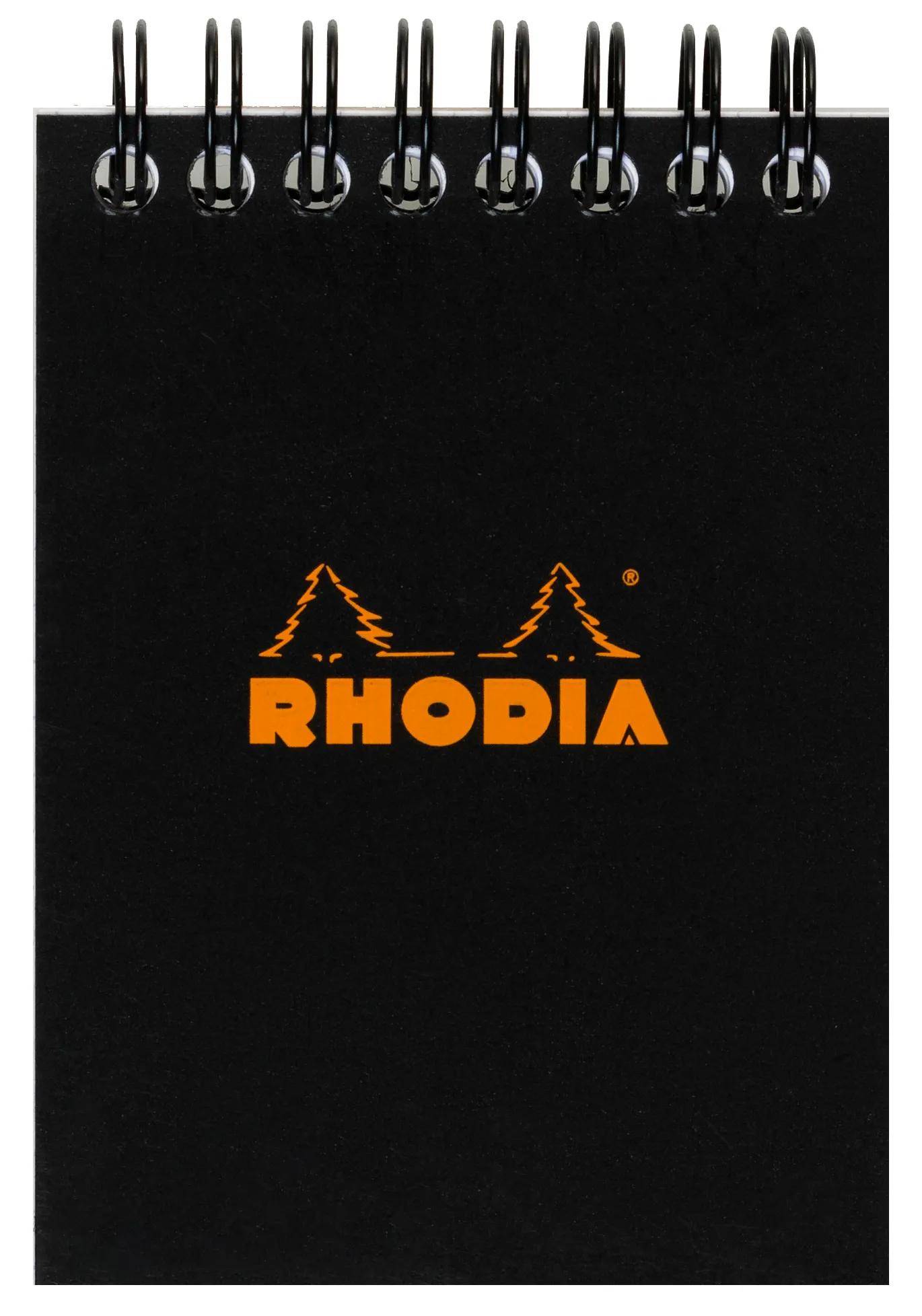 Rhodia 10x Spiralblock Rhodia Notepad A7, 80 Blatt kariert 80g - Schwarz 115009C