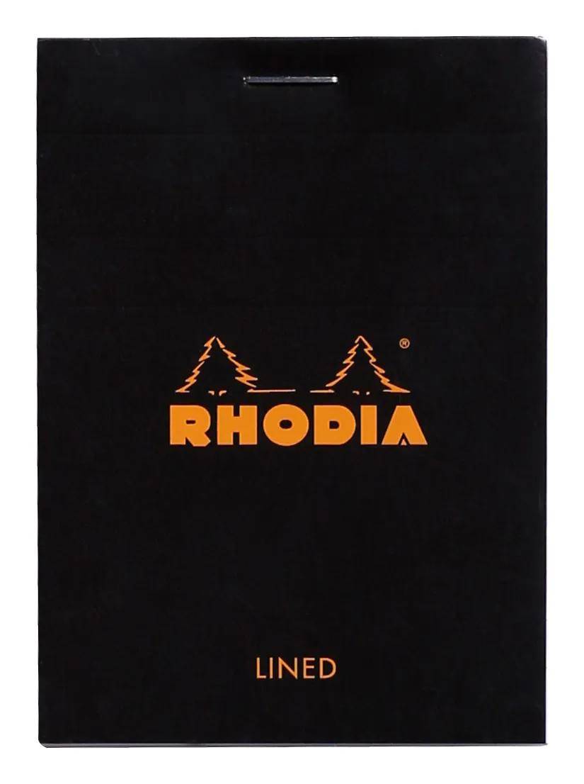 Rhodia 10x Gehefteter Notizblock No.11 A7 80 Bl liniert 80g Schwarz 116009C