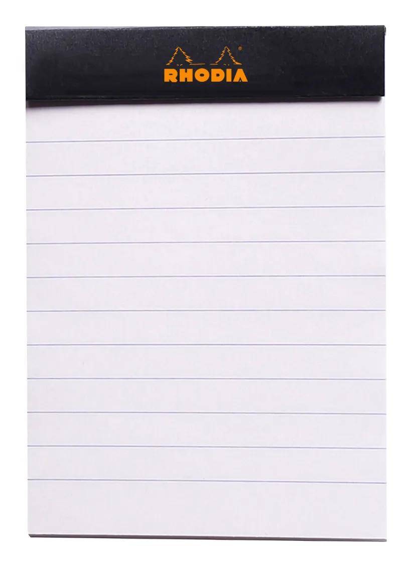 Rhodia 10x Gehefteter Notizblock No.11 A7 80 Bl liniert 80g Schwarz 116009C