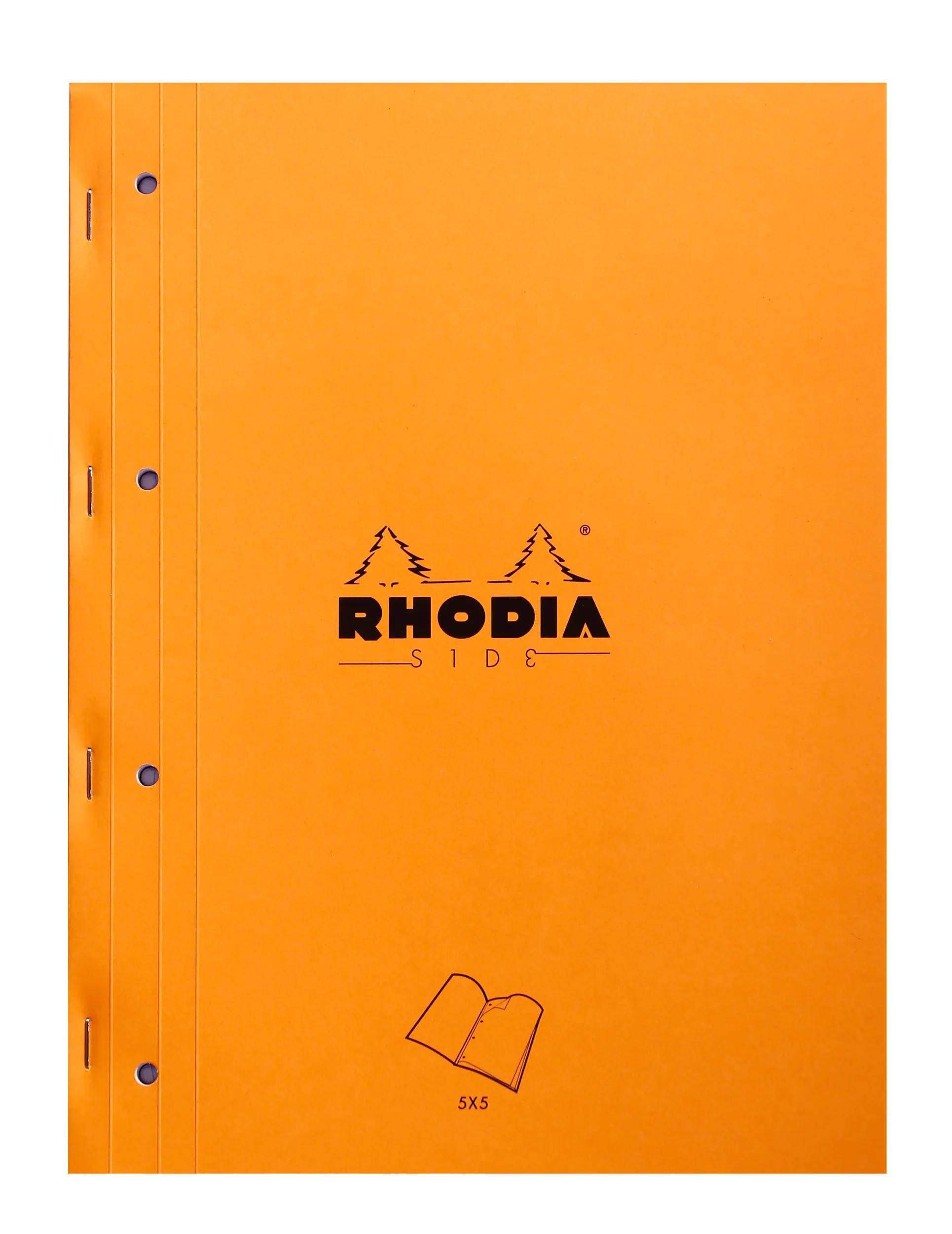 Rhodia 5x Block an der Seite geheftet A4 80 Blatt kariert 80g - Orange 118016C