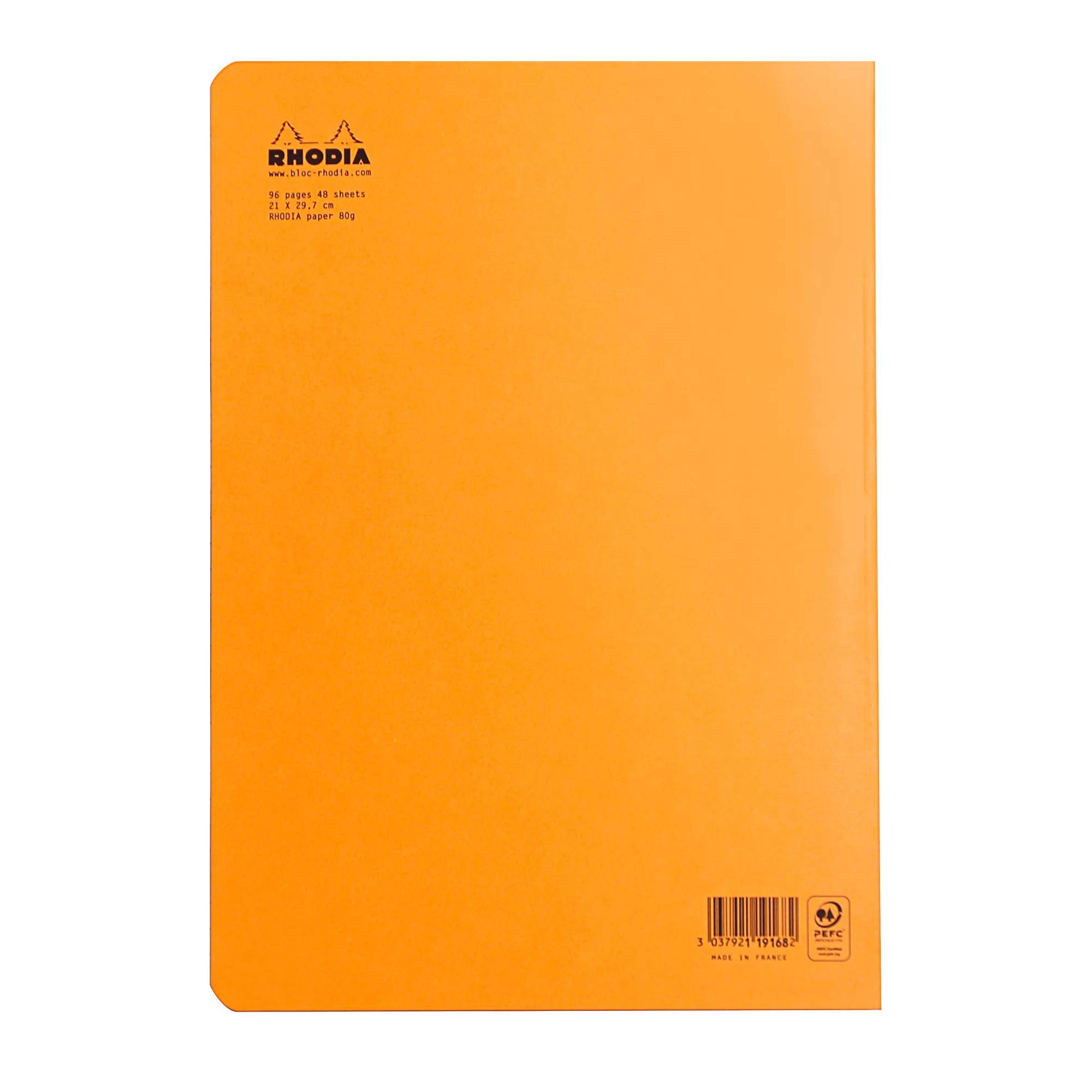 Rhodia 10x Notizheft Rhodia A4 48 Blatt liniert 80g - Orange 119168C