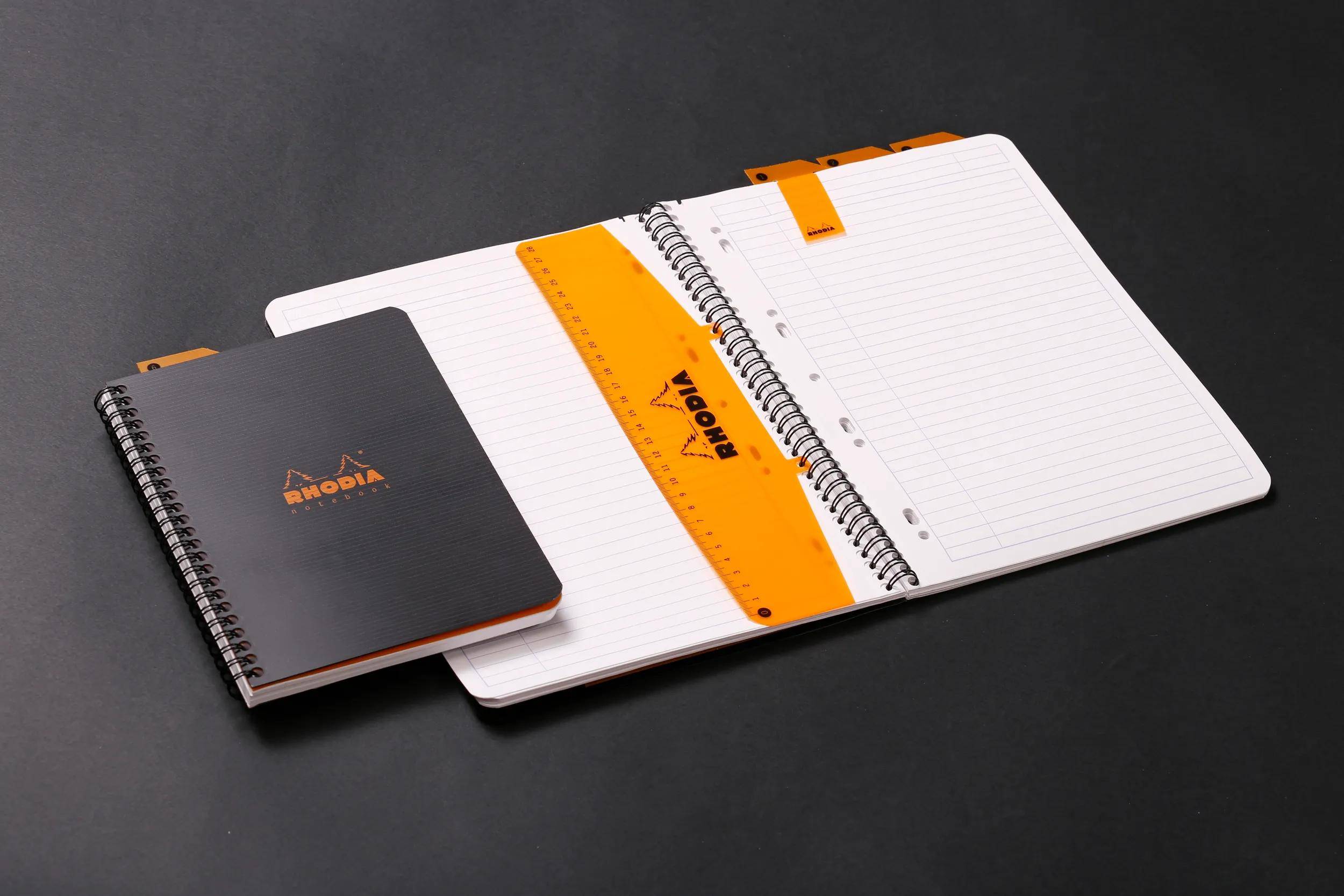 Rhodia 5x Notebook mit Spiralbindung A5+ 80Blatt liniert 90g - Schwarz 119911C