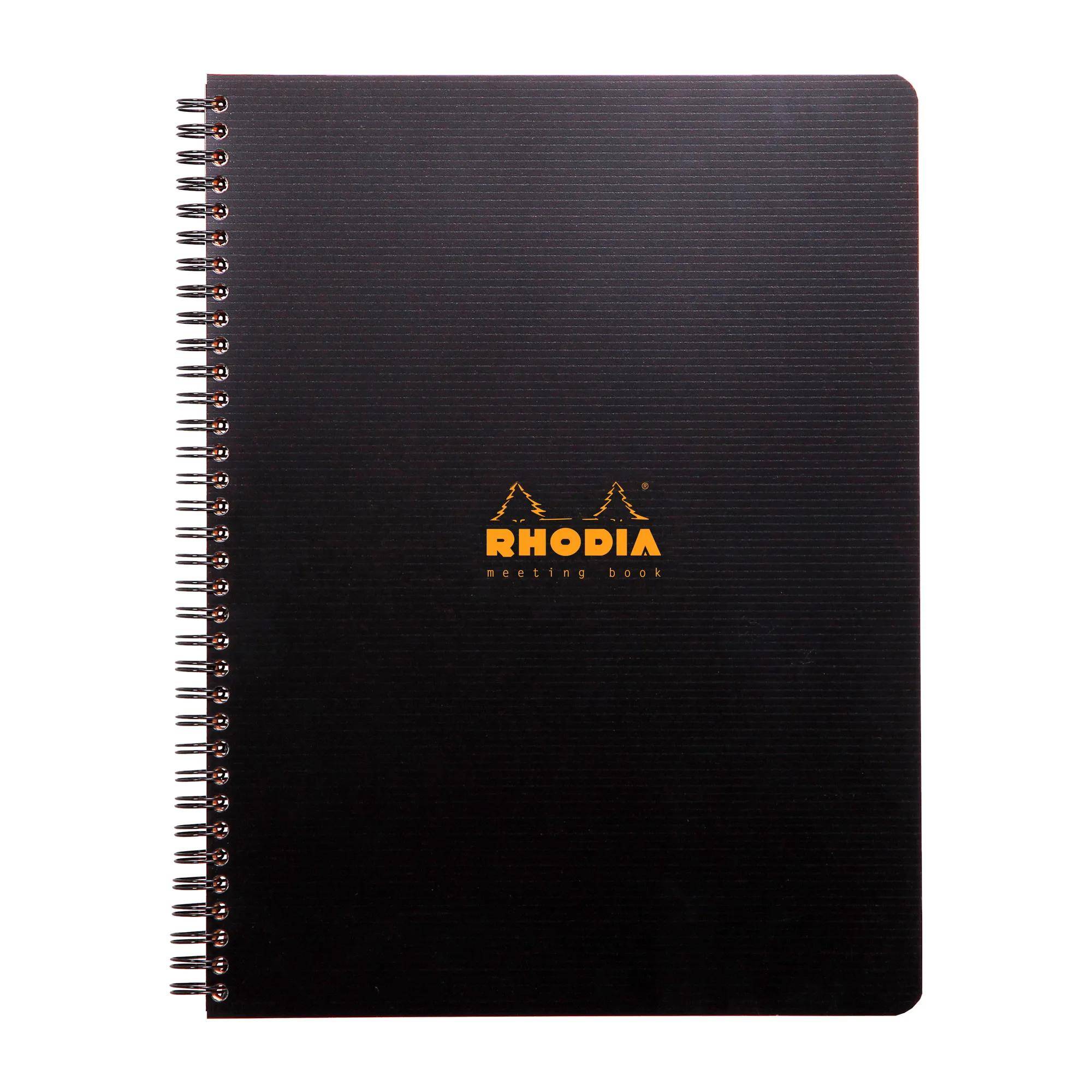 Rhodia 5x Meeting Book Rhodiactive A4+, Spiralbuch, 80 Blatt 90g Schwarz 119940C
