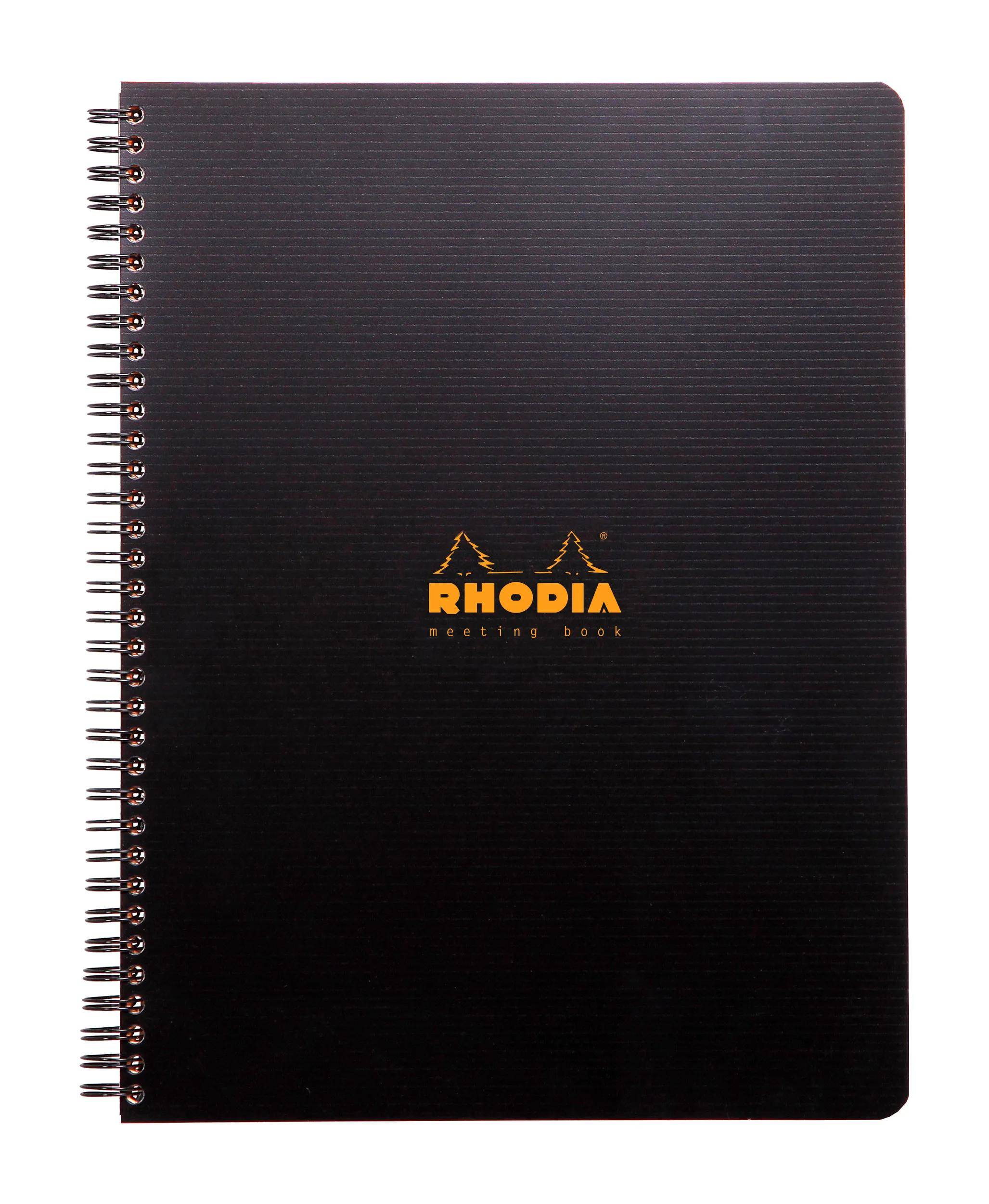 Rhodia 5x Meeting Book Rhodiactive A4+, Spiralbuch, 80 Blatt 90g Schwarz 119940C