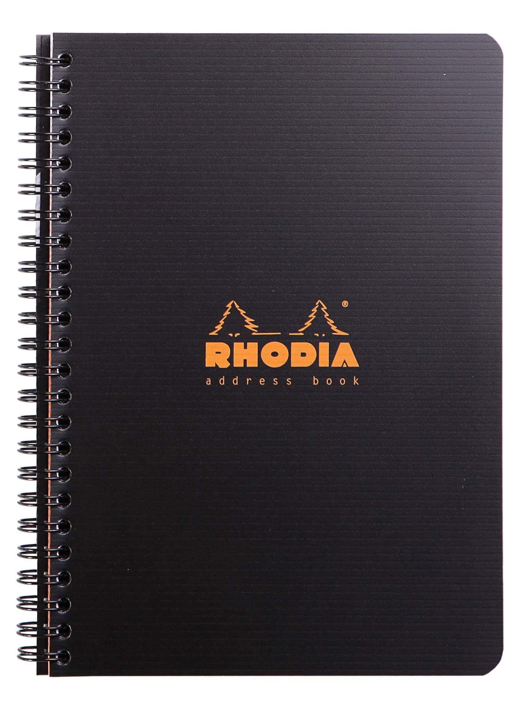Rhodia 5x Adressbuch A5 Rhodiactive, 80 Bl 90g, Spiralbindung Schwarz 119970C