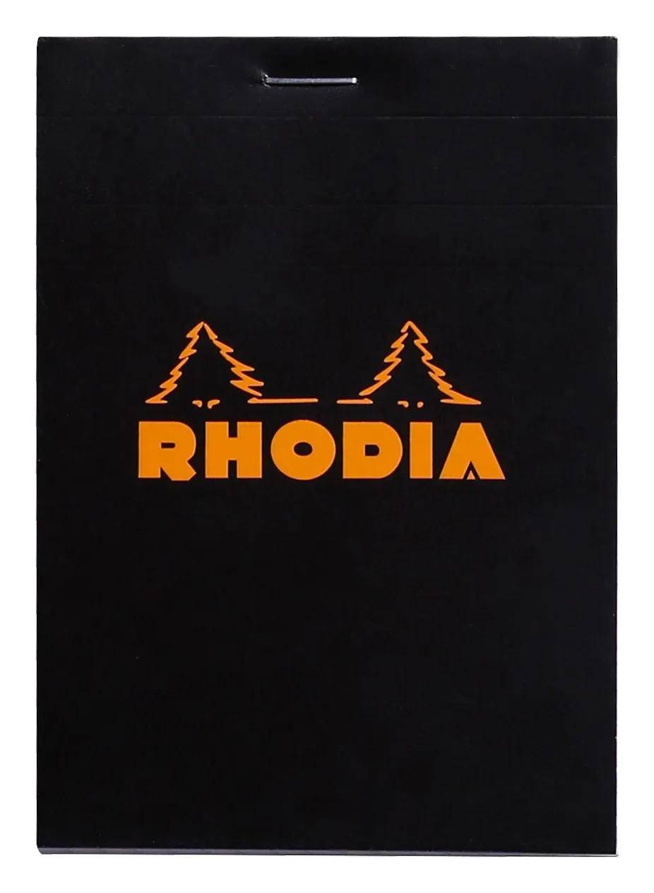 Rhodia 10x Block geheftet 8,5x12cm 80 Blätter kariert 80g - Schwarz 122009C
