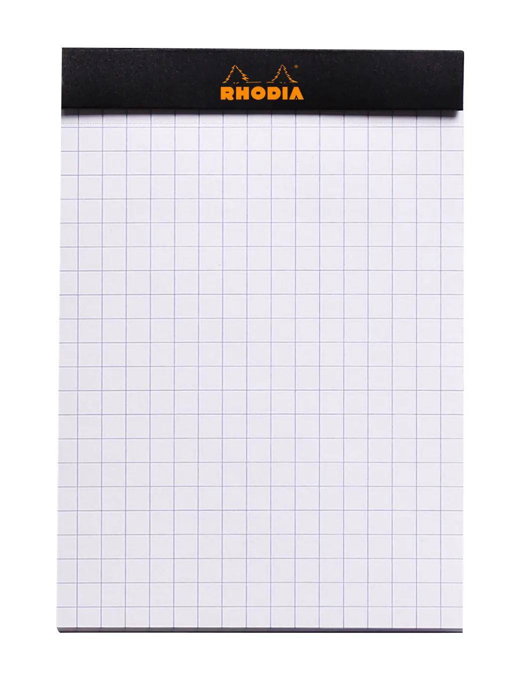 Rhodia 10x Block geheftet 8,5x12cm 80 Blätter kariert 80g - Schwarz 122009C